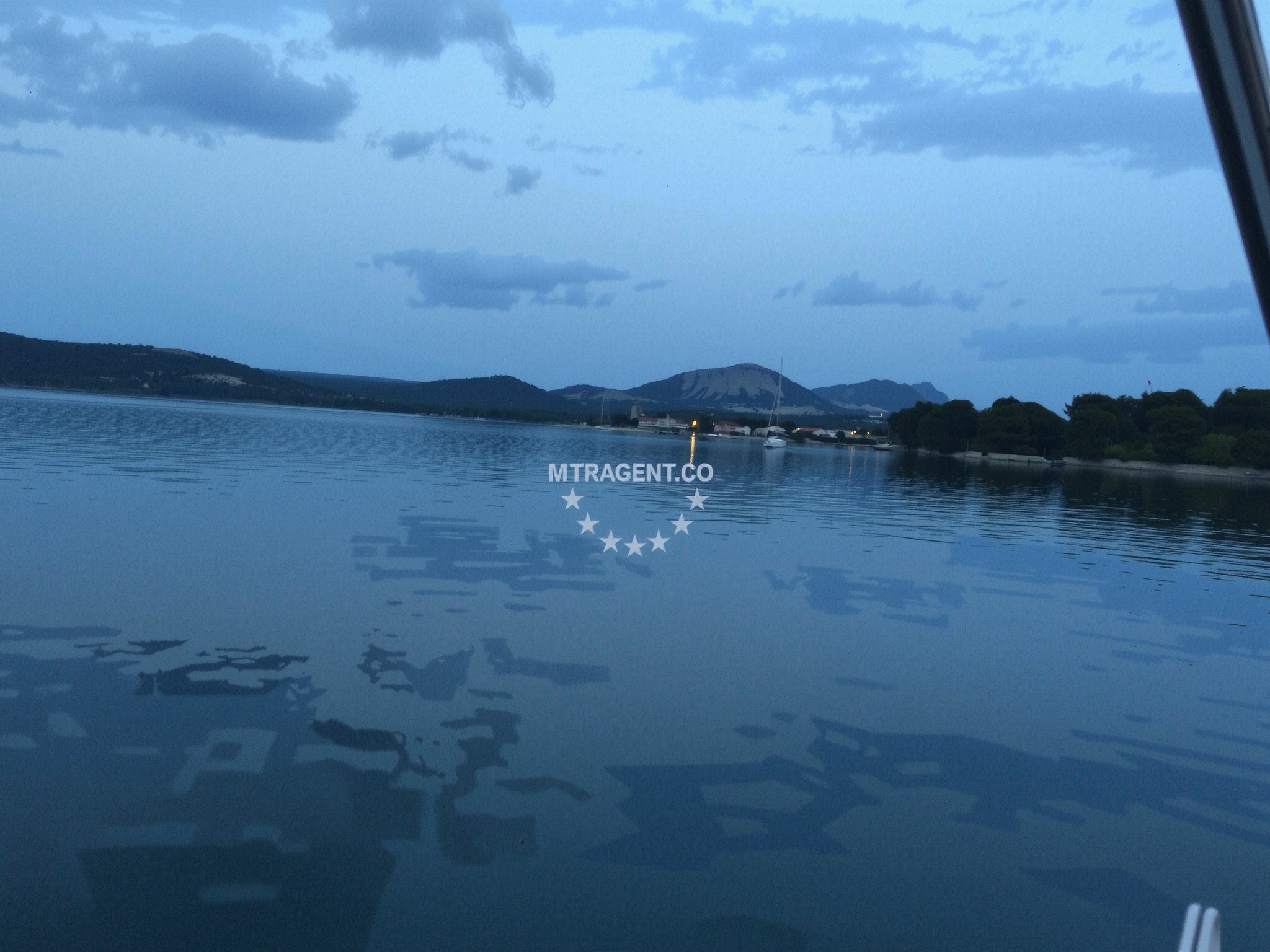 Prokljansko Jezero anchorage in Bilice, Central Dalmatia, Croatia with calm Adriatic waters
