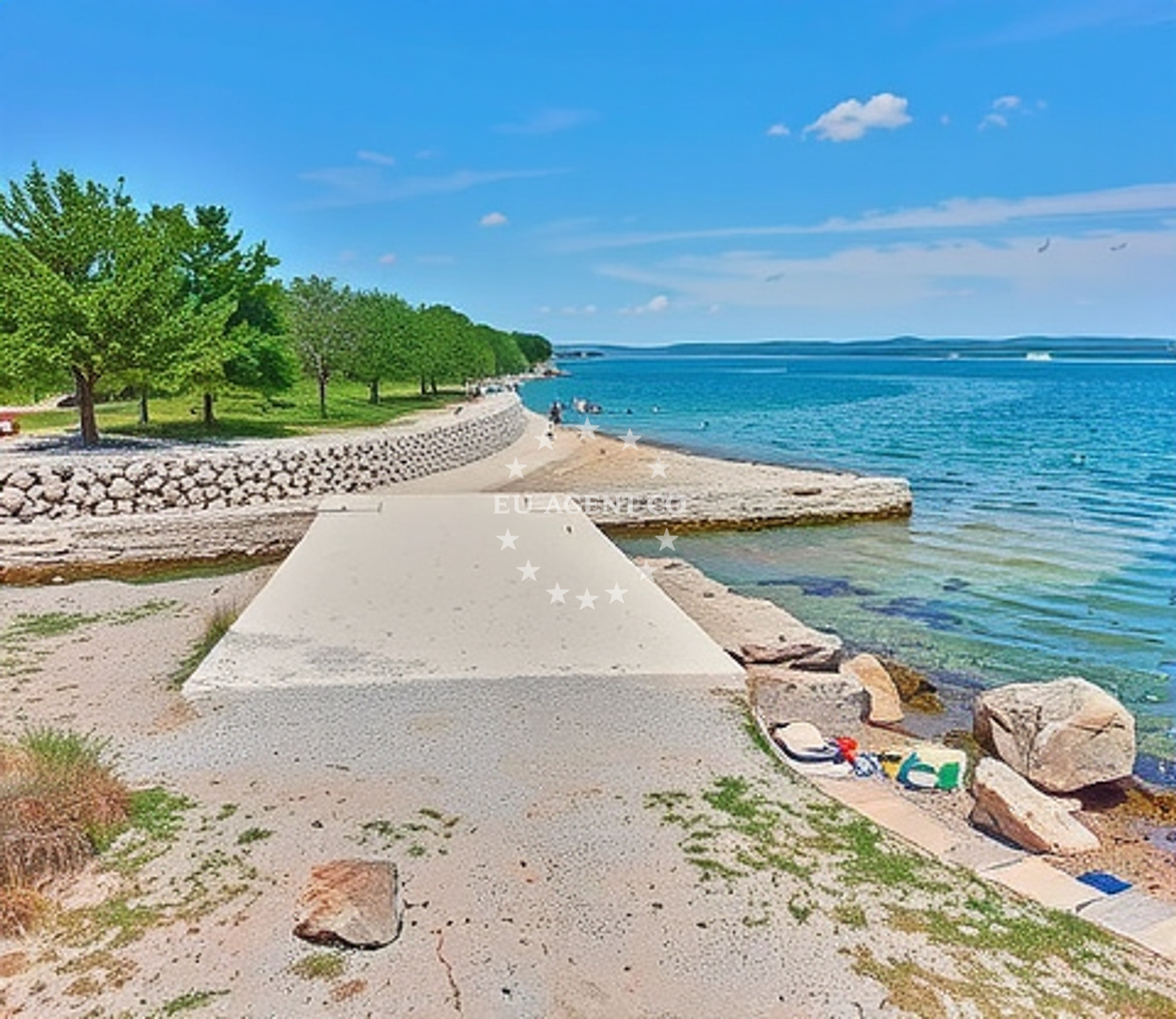Solist Beach near Prokljansko Jezero anchorage in Bilice