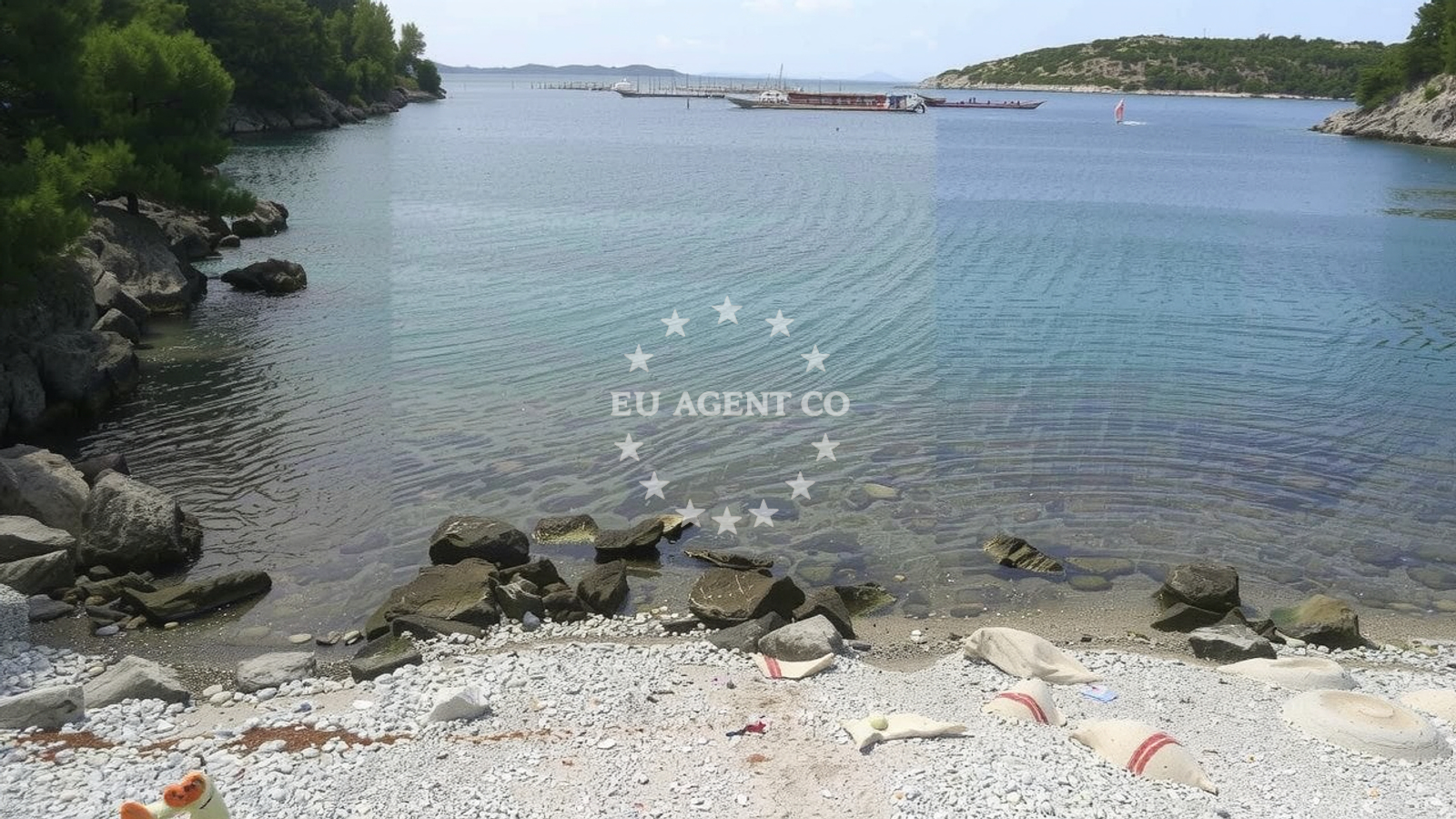 Plaza Nerezisca Beach near Brač anchorage with clear waters