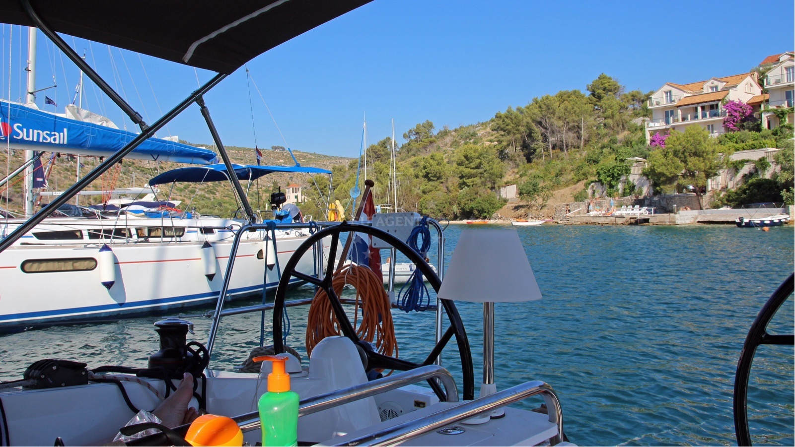 Scenic view of Brač’s coastline from Bobovisca Anchorage.