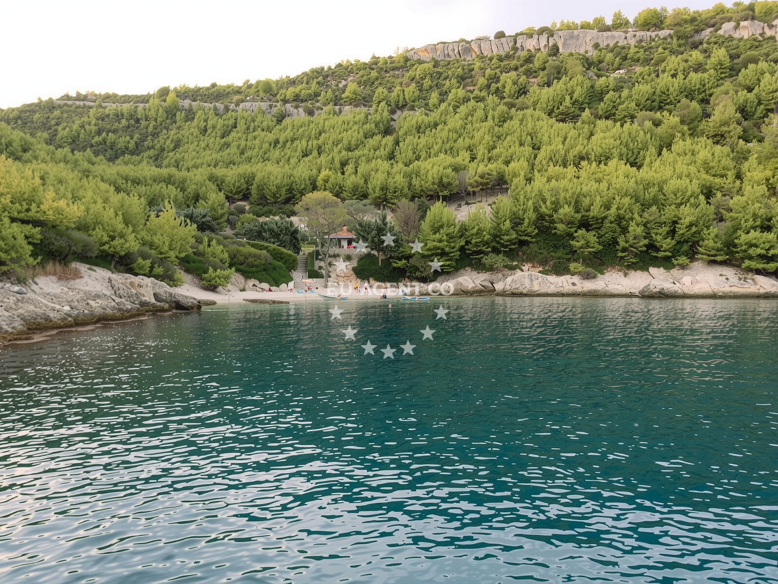 Anchorage in Sumartin, Brač, with a sandy seabed and clear waters
