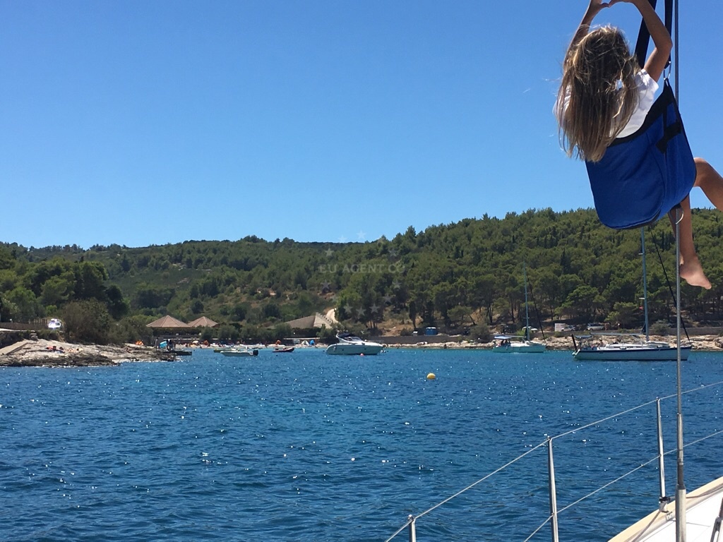 Northern exposure of Uvala Likva anchorage, Brac, Croatia with open sea views