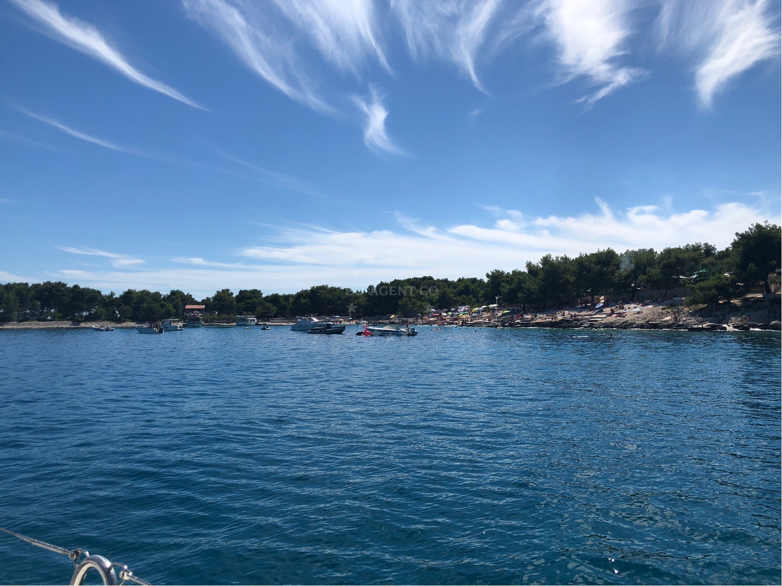 Anchorage on Ciovo Island, Central Dalmatia, Croatia with views of the Adriatic Sea