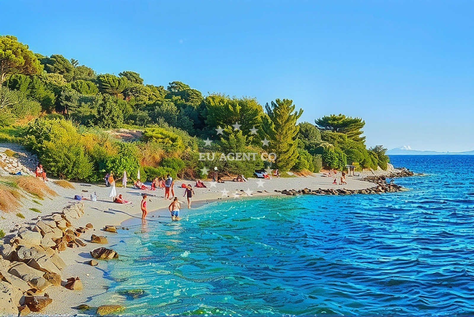 Anchorage on Čiovo Island, Central Dalmatia, Croatia, with calm waters and sandy seabed