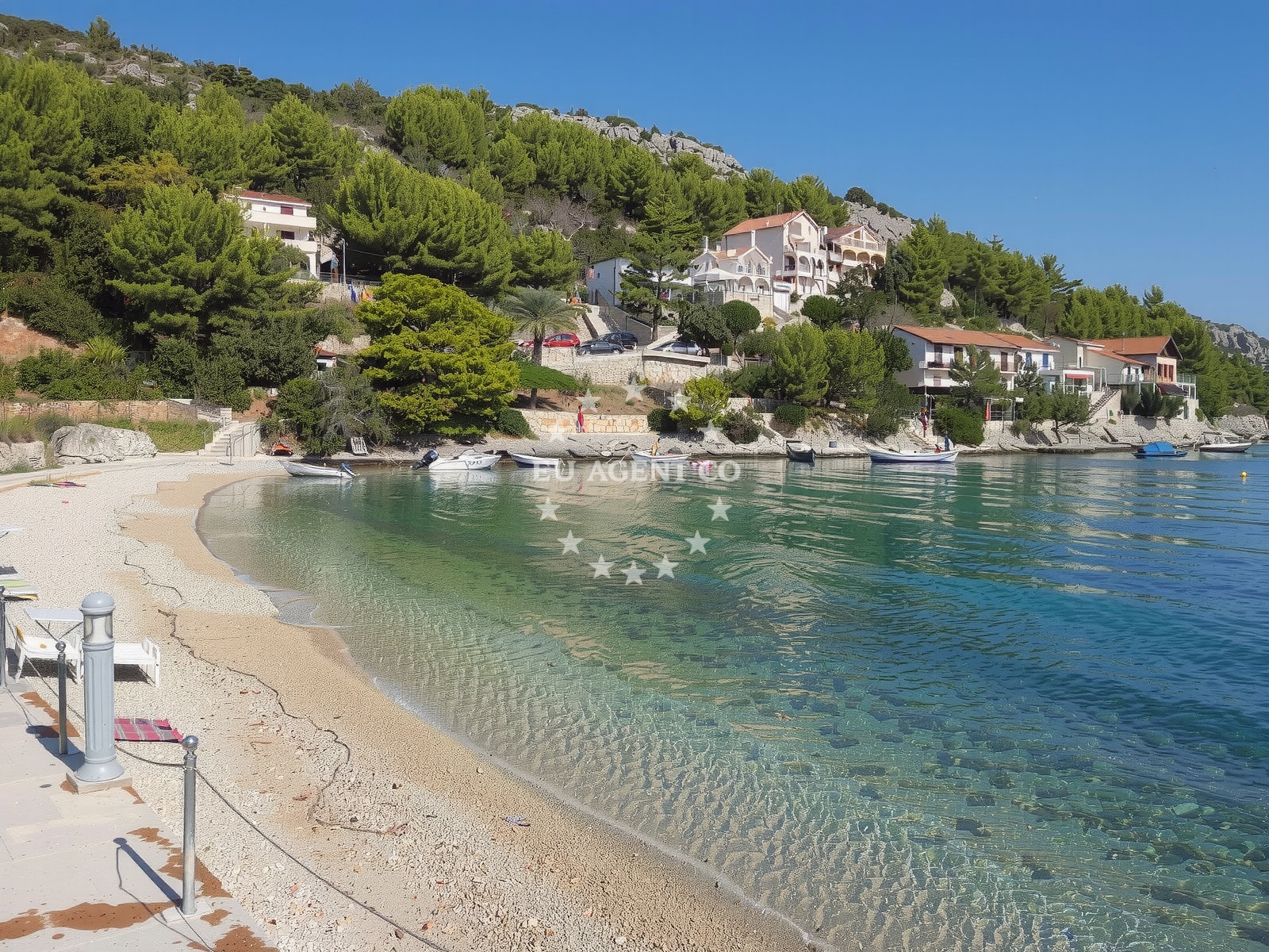 Sandy seabed anchorage near Hvar Island, Croatia