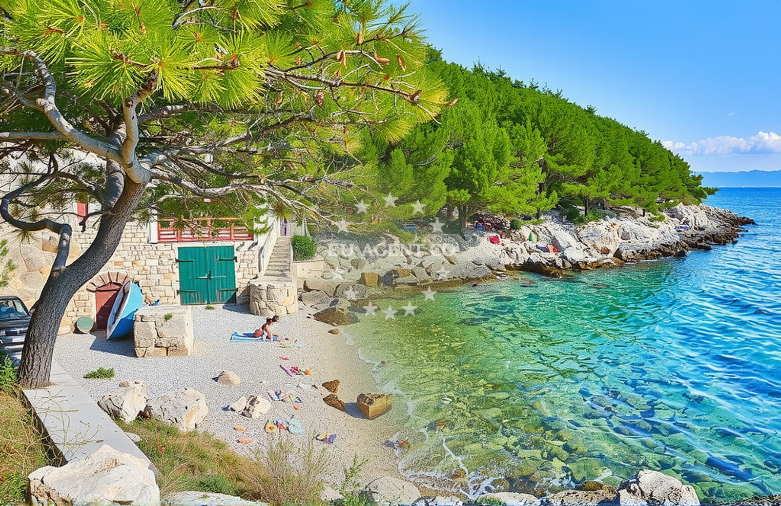 Anchorage on Hvar Island near Strvanj Bay