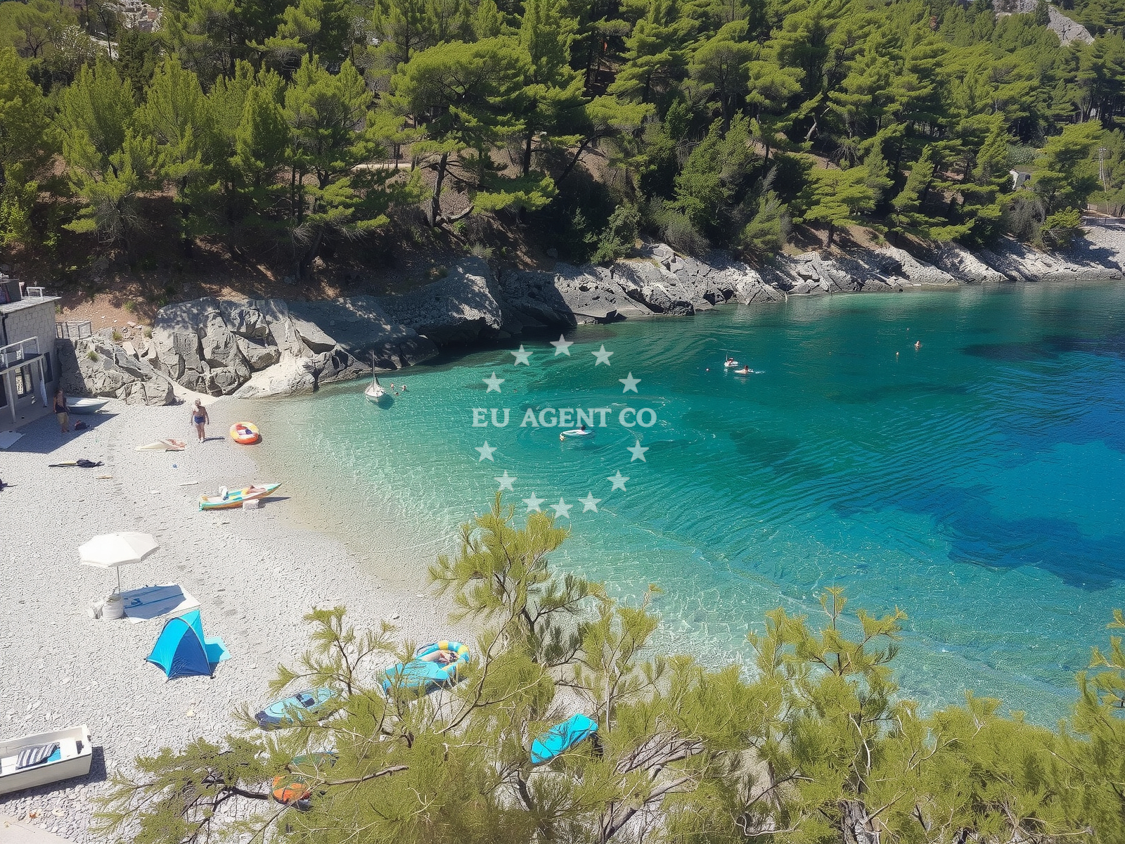 Vela Pogorila beach near Bogomolje anchorage, Hvar