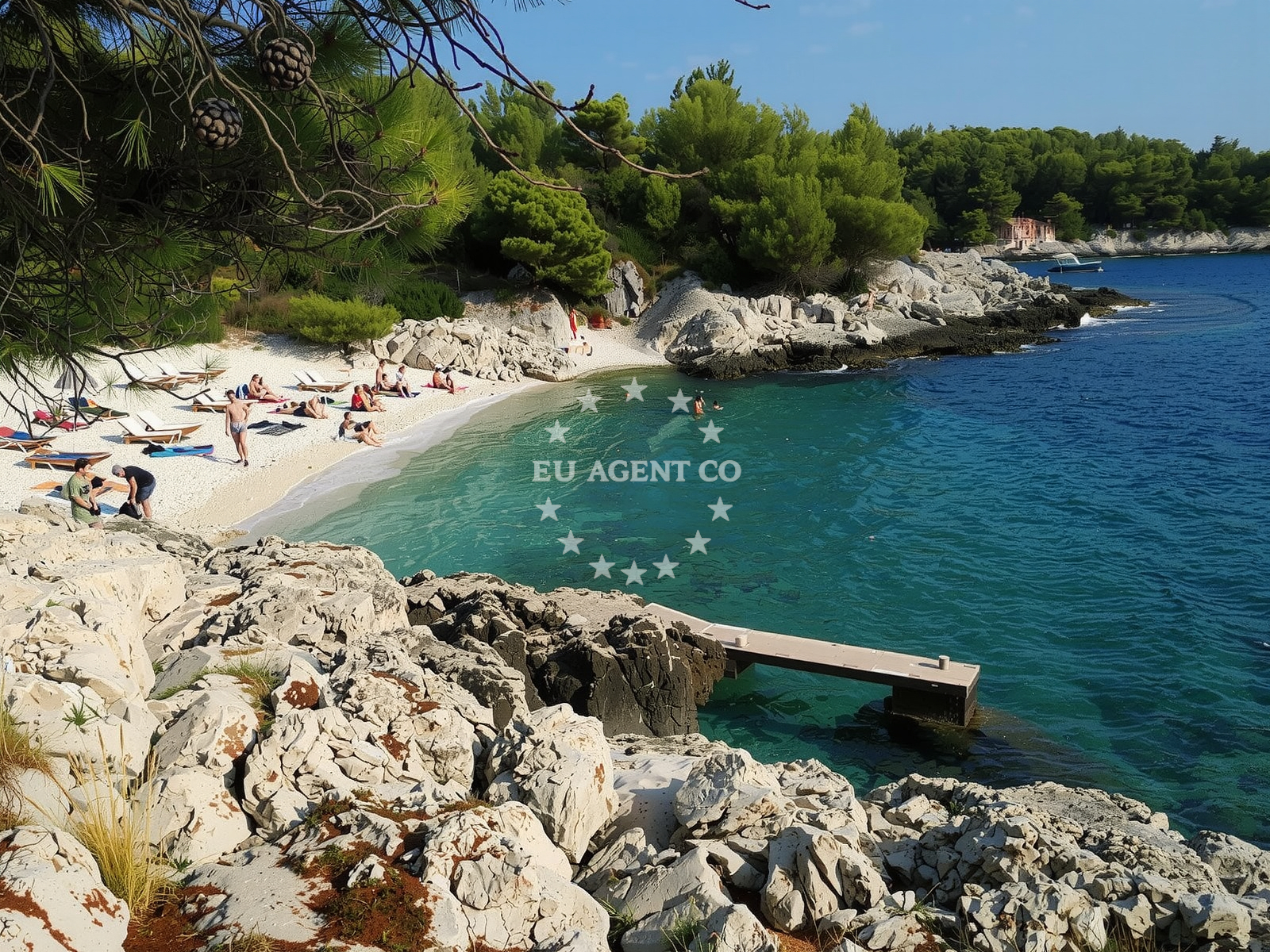 Anchorage in Hvar, Central Dalmatia, Croatia with clear waters and nearby Luviji village