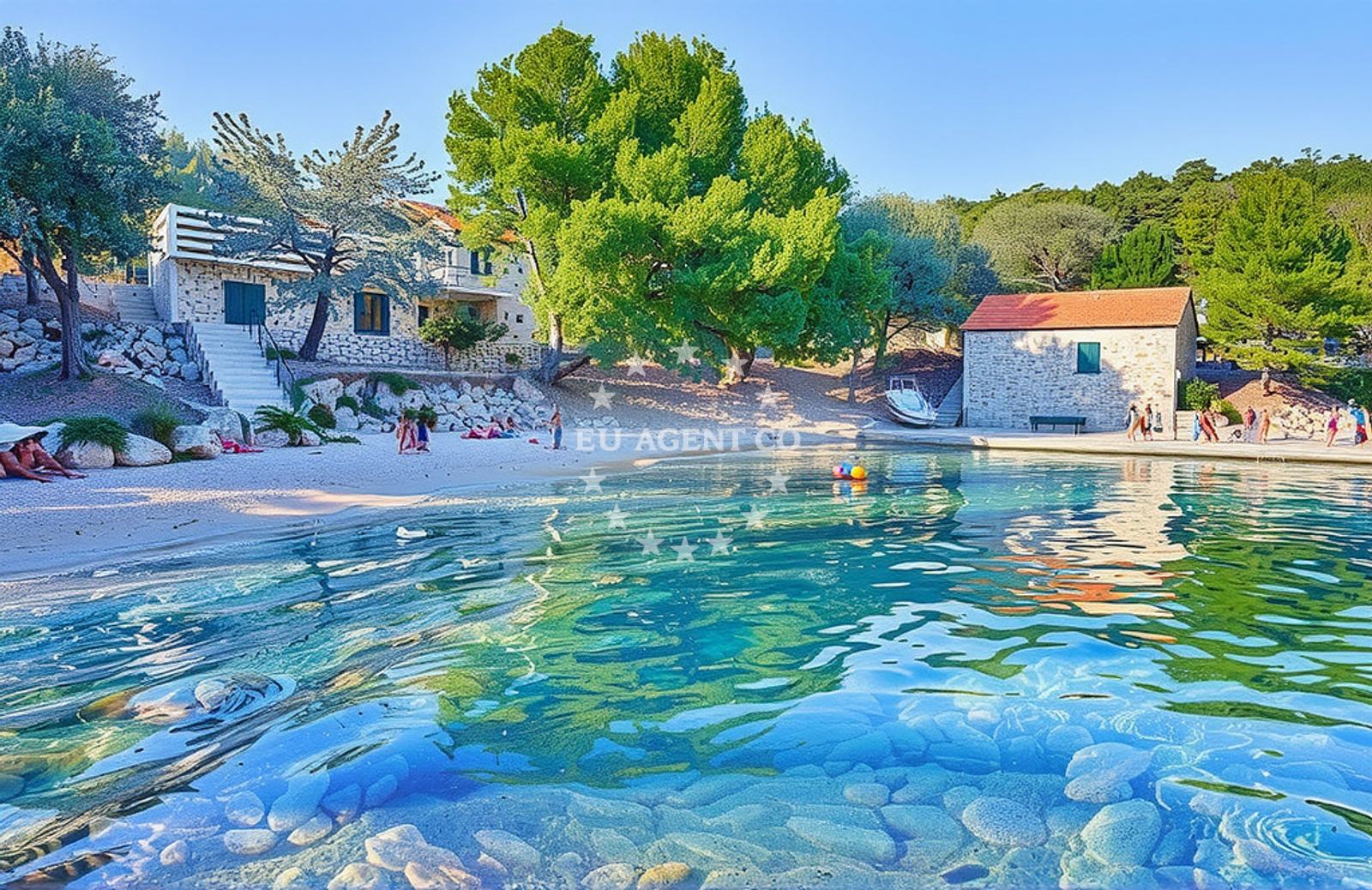 View of Kruševa from the anchorage in Pokrivenik, Hvar