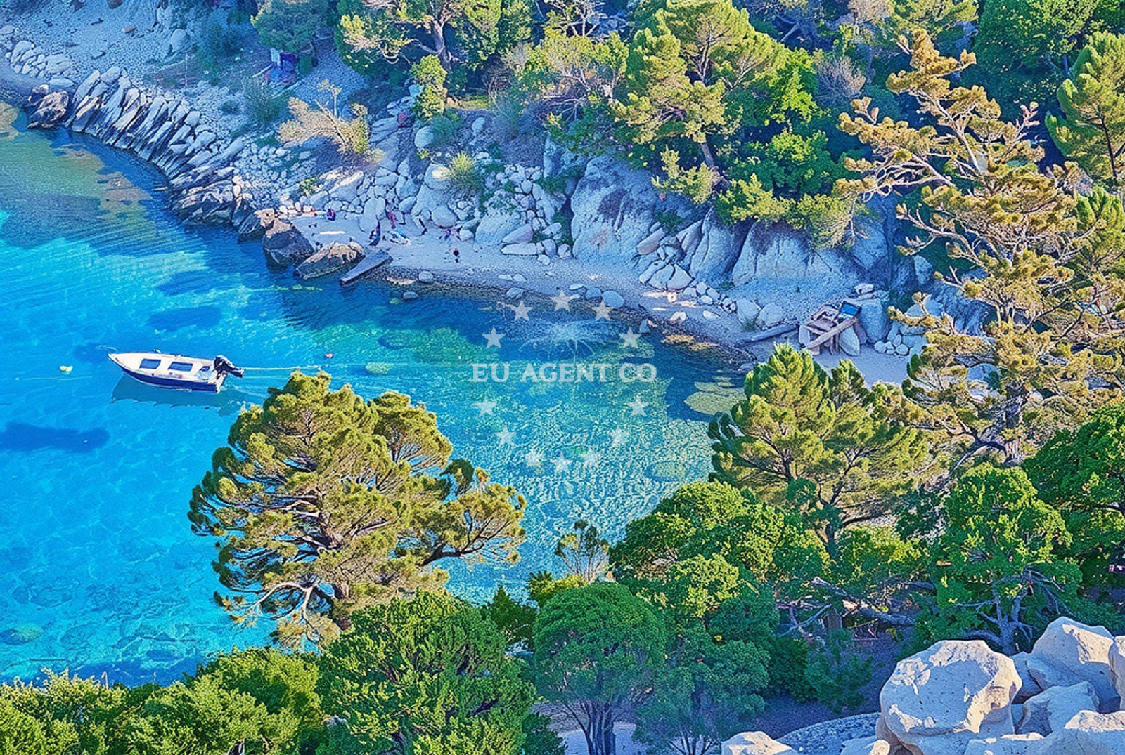 Veliki Pokrivenik Beach, 1.34km from the anchorage