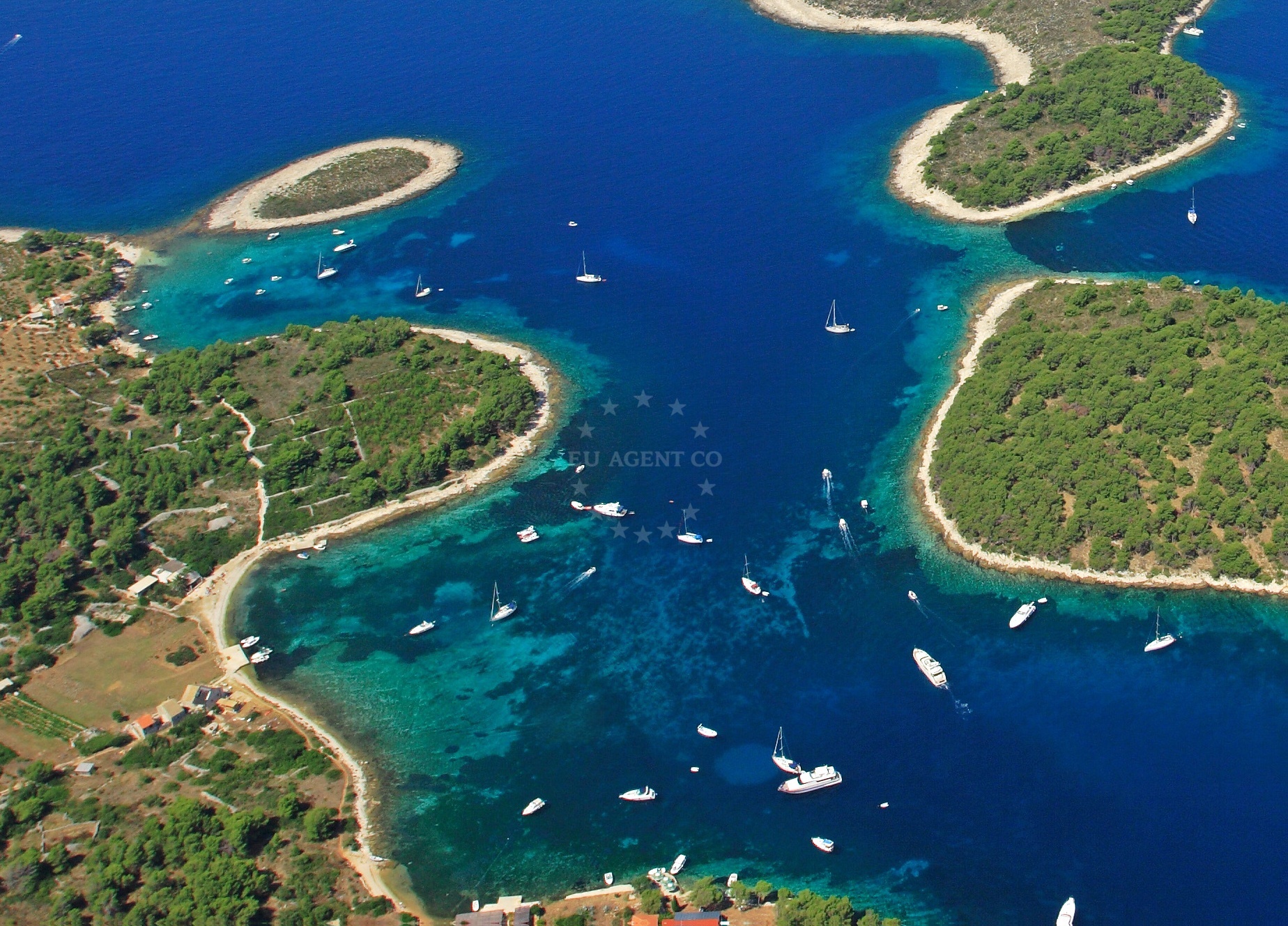 Yacht anchored near Mlini Beach on Marinkovac Island