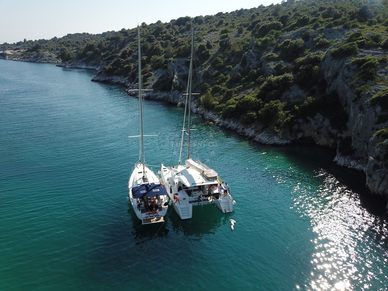 Steep slopes surrounding Borovica Bay