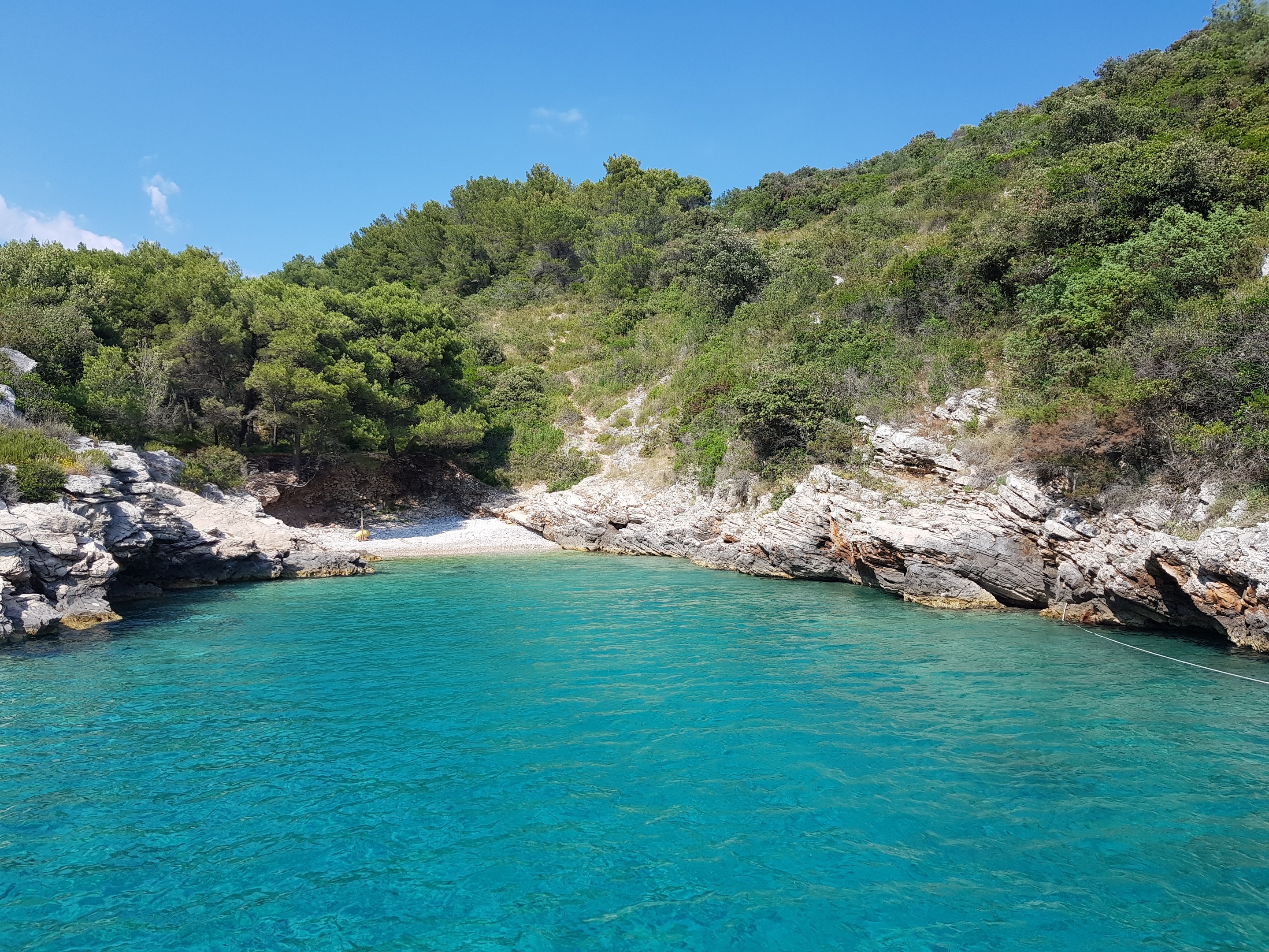 Anchorage on Šolta Island, Croatia with nearby Tatinja beach