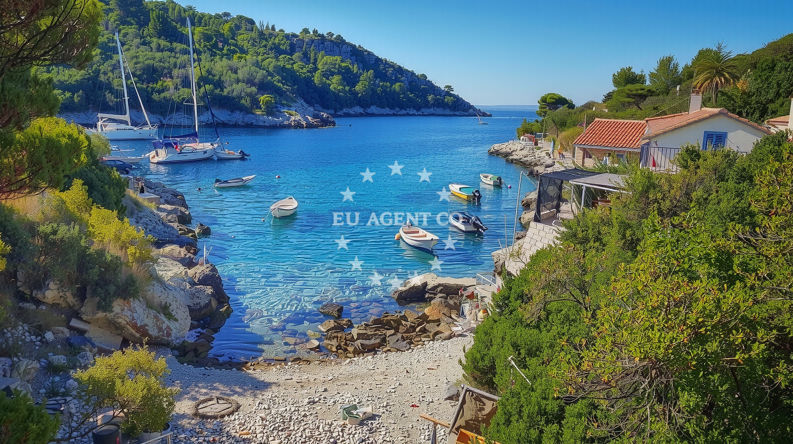 Approach and location view of Anchorage in Anchorage on the island Šolta, Central Dalmatia, Croatia photo 3
