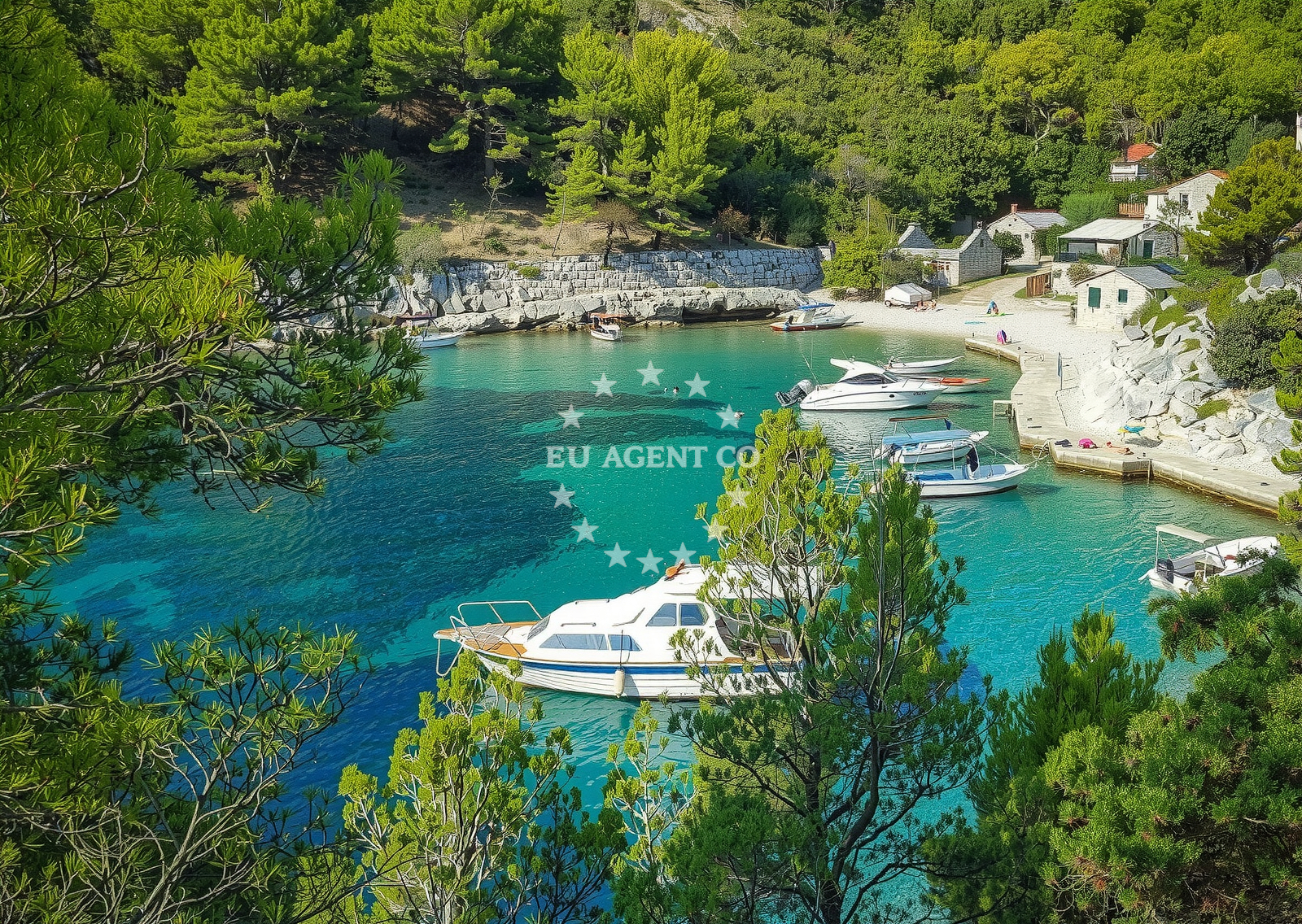 Anchorage on Šolta Island with nearby Stračinska Beach