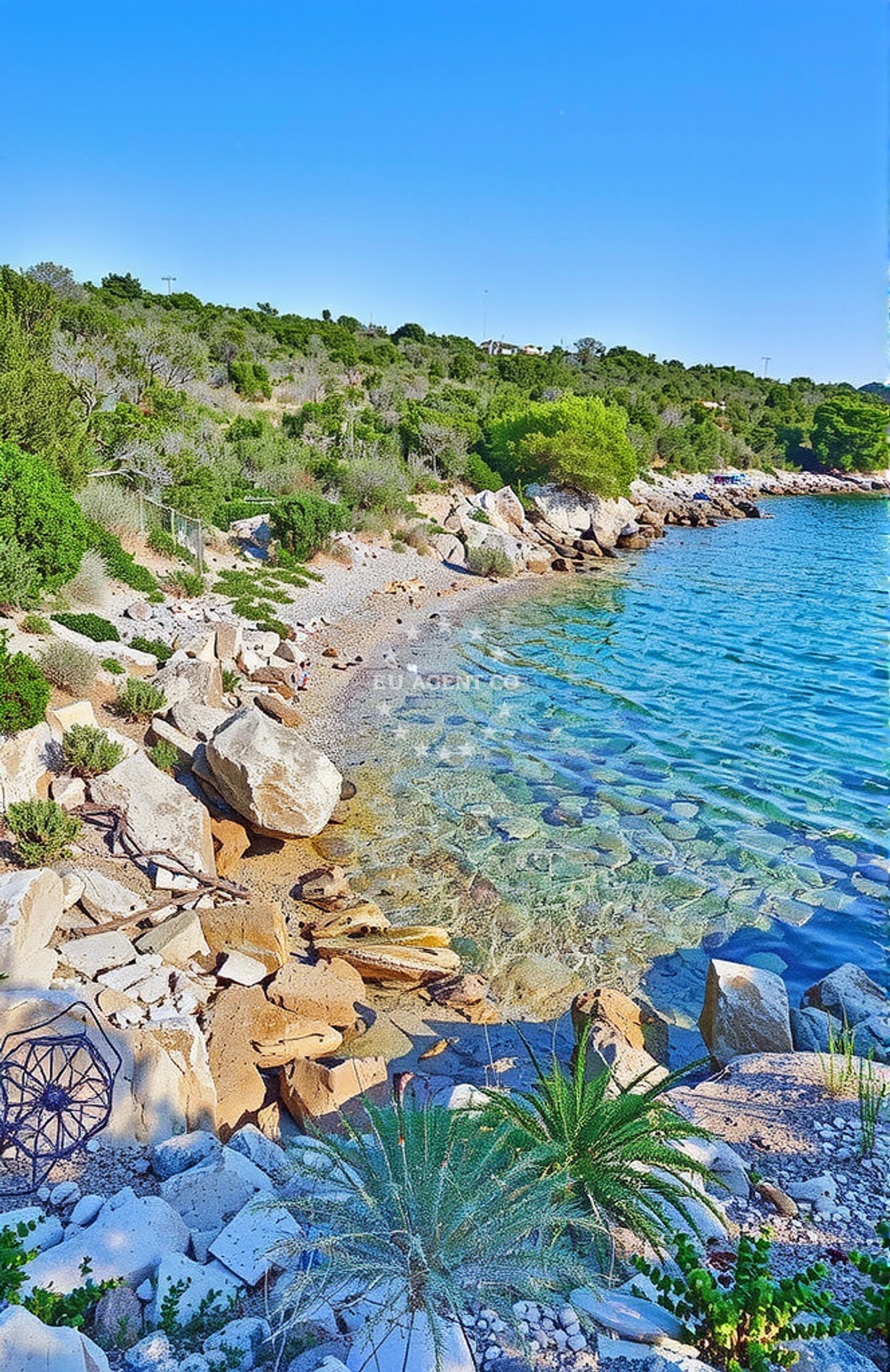 Coastal view of Šolta Island from Livka Anchorage