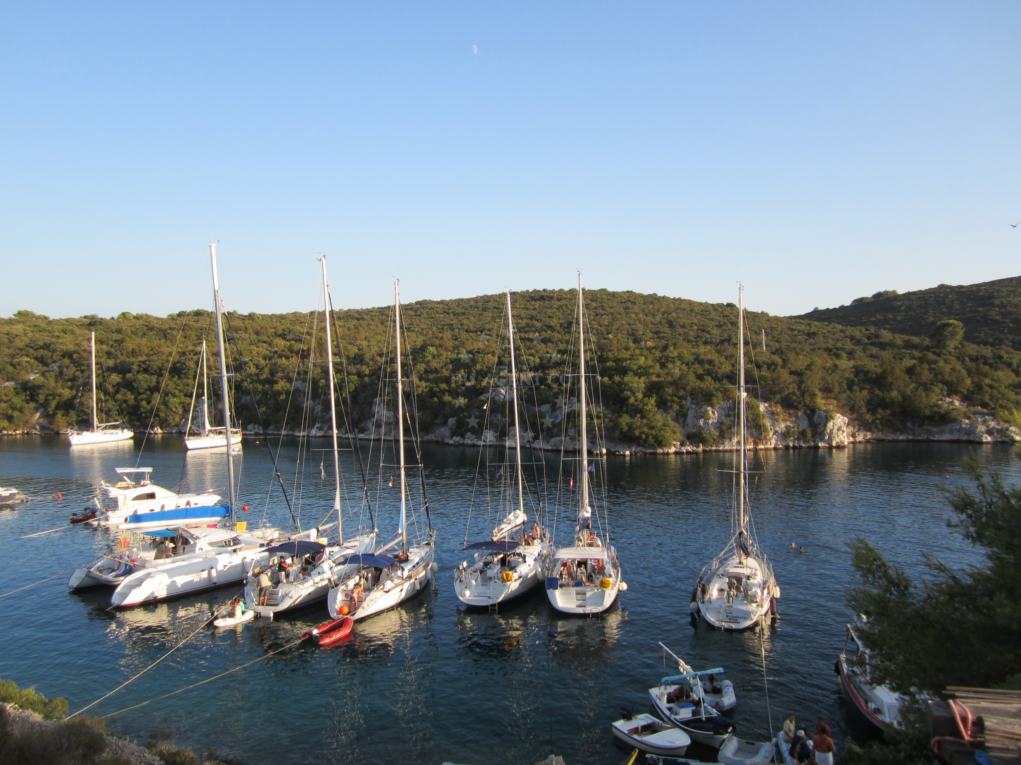 Boats anchored near Šešula, Maslinica, Šolta