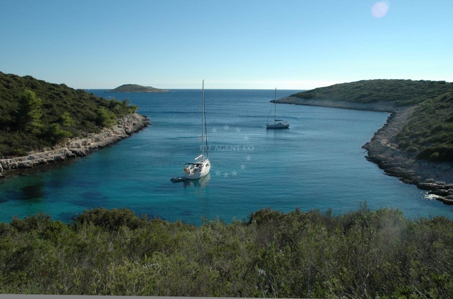 Anchorage on St. Klement Island, Central Dalmatia, Croatia
