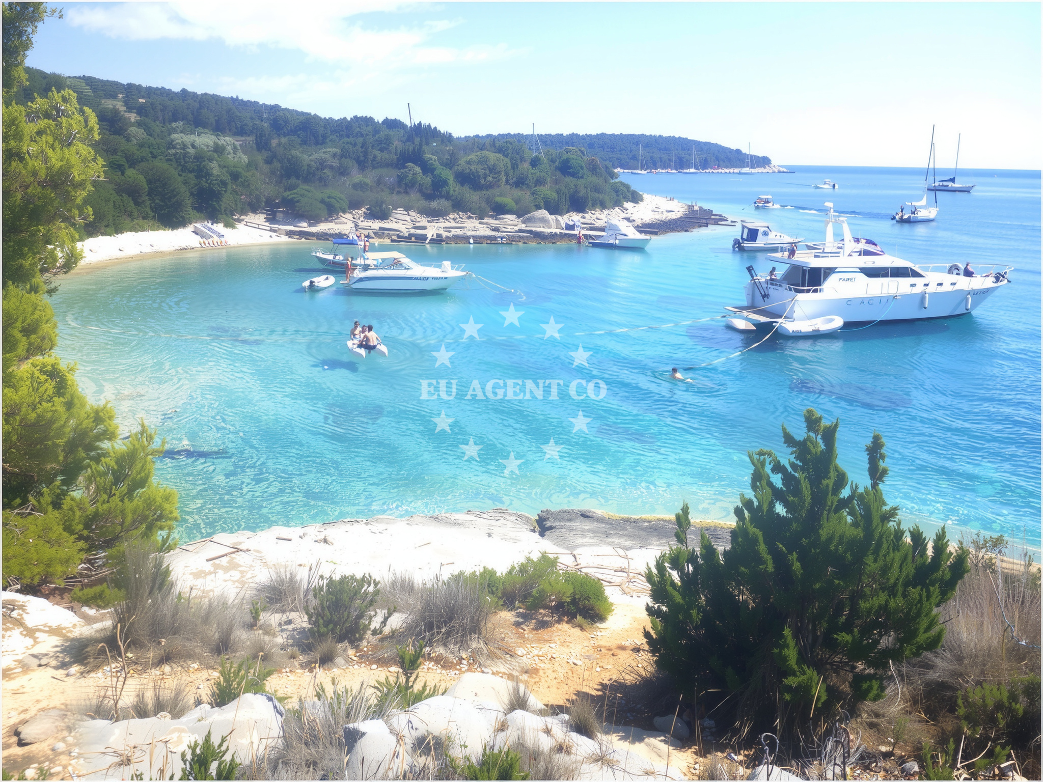 Tarsce Bay, a popular beach near St. Klement anchorage