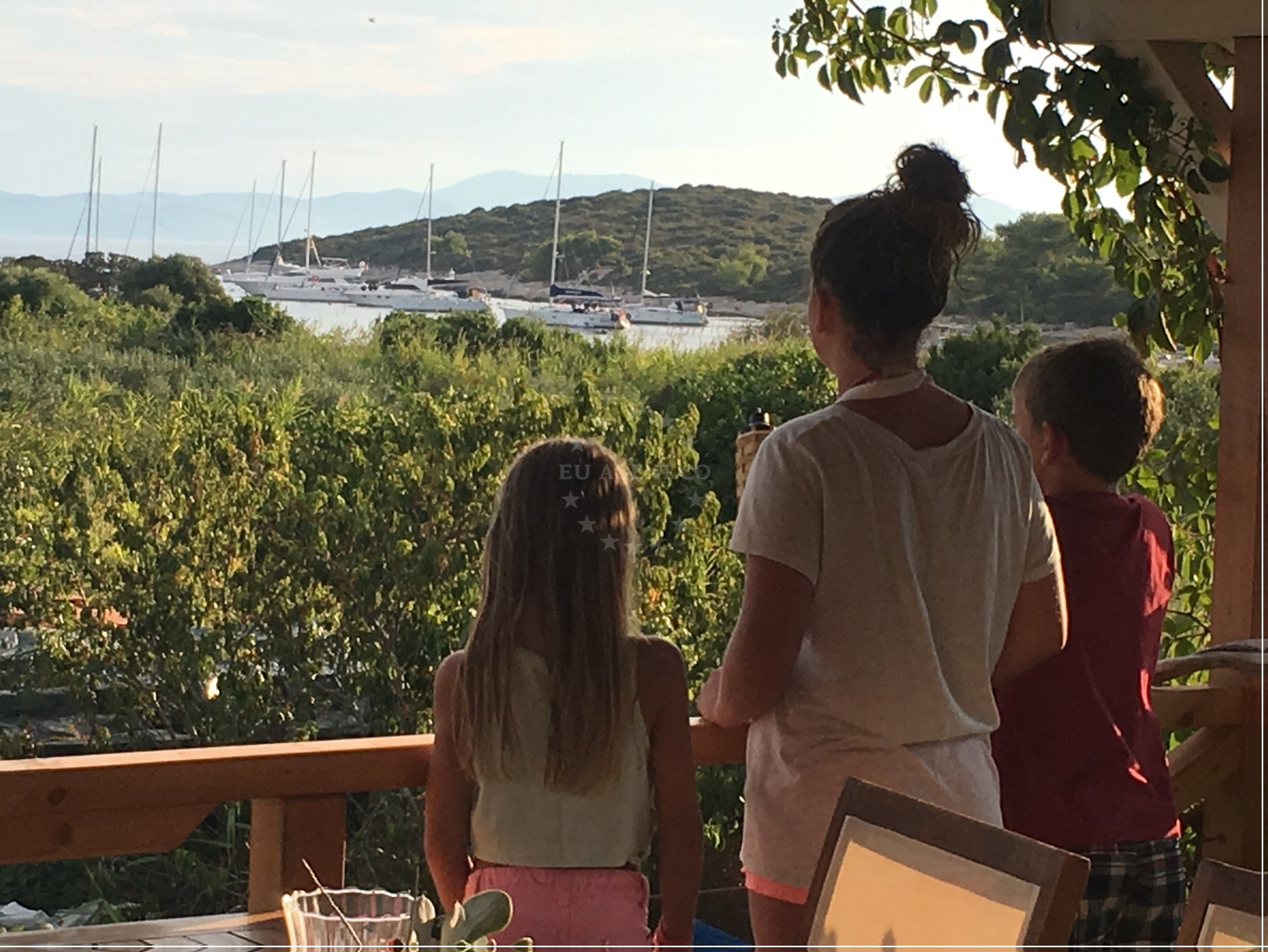 Anchorage Vlaka, St Klement, Central Dalmatia Croatia with sandy seabed and nearby Restaurant Paradiso buoy field