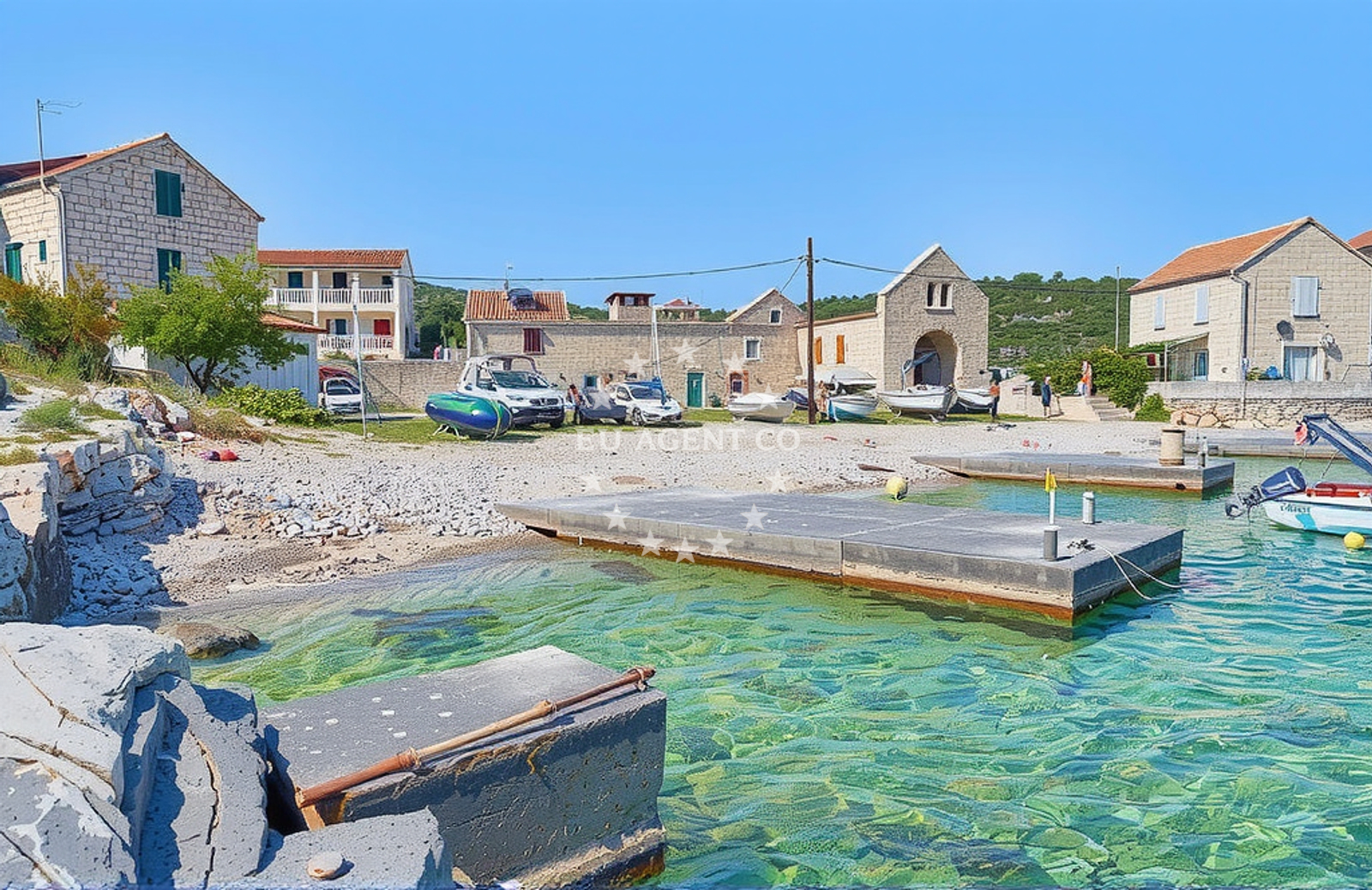 Anchorage EC59 on Vis Island, Croatia with sandy-rock seabed
