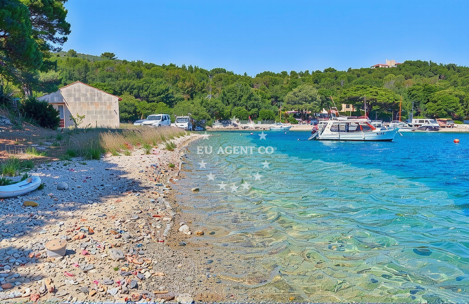 Stonca Anchorage on Vis Island, Croatia, with yachts anchored near the harbor entrance