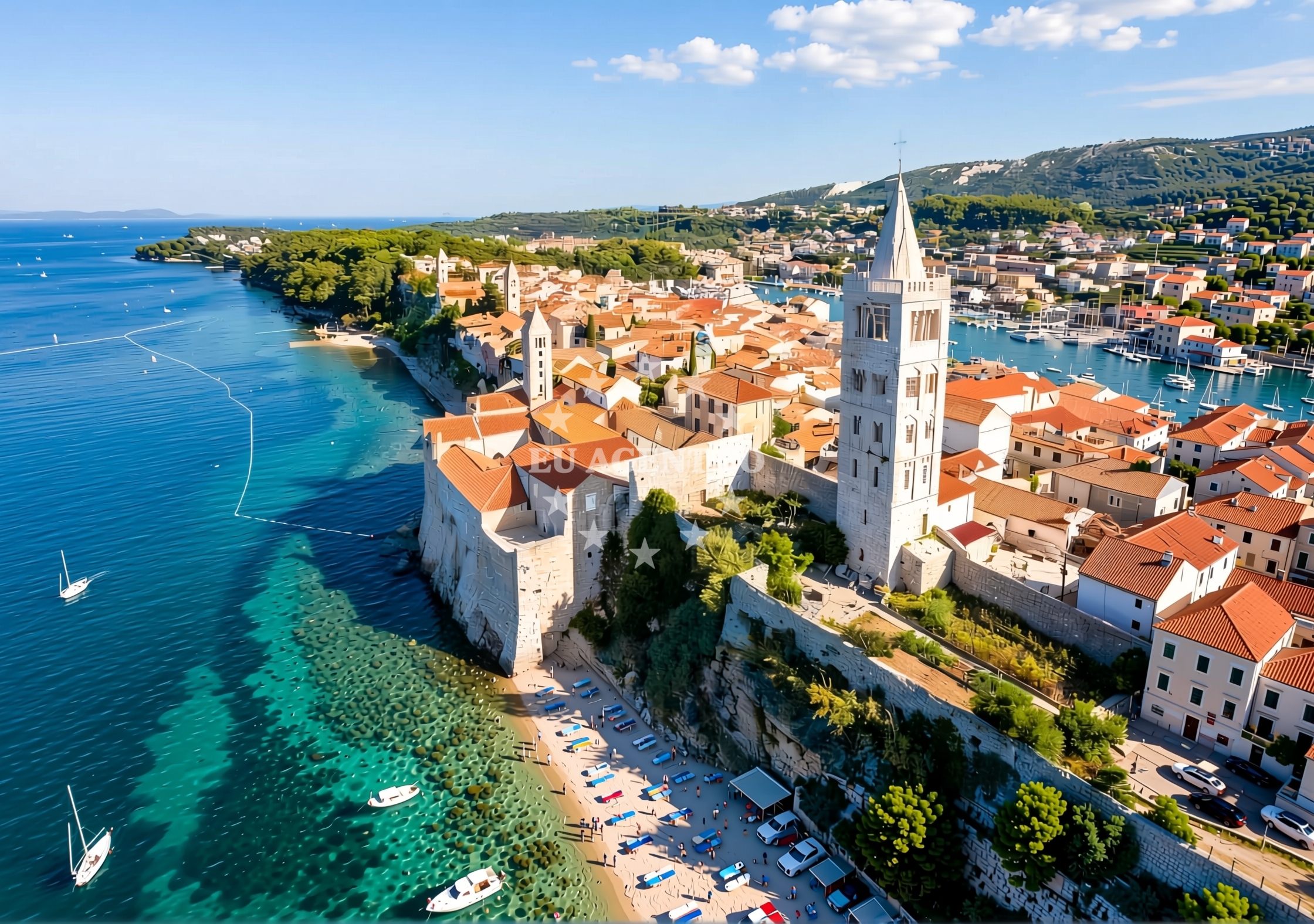 Zaklošćica bay near Zmajan Island anchorage, Croatia