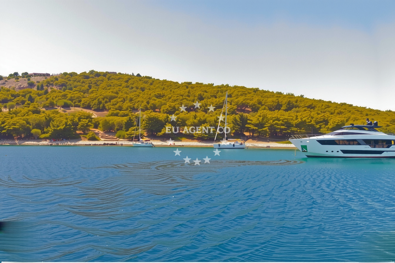 Zmajan Anchorage on Zmajan Island, Central Dalmatia, Croatia