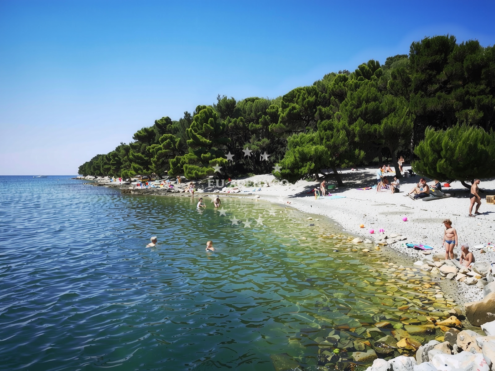 Anchorage in Banjole, Istria with muddy seabed and nearby Paltana Beach