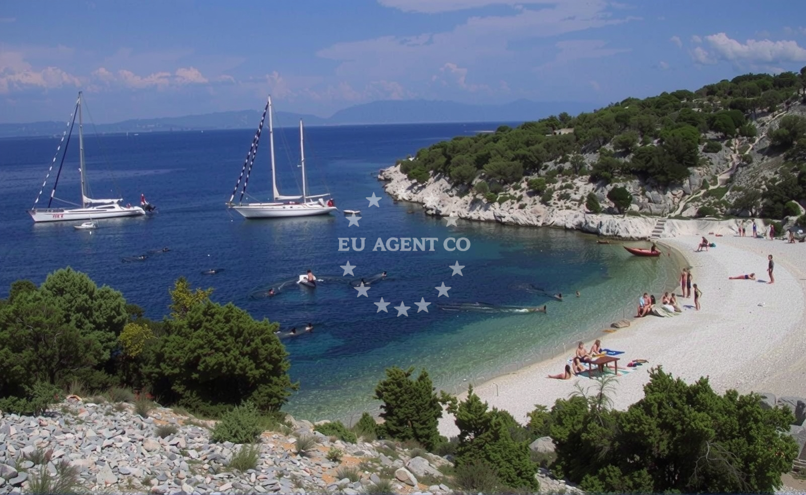 Natural anchorage on Cres Island with calm waters and sand-rock seabed