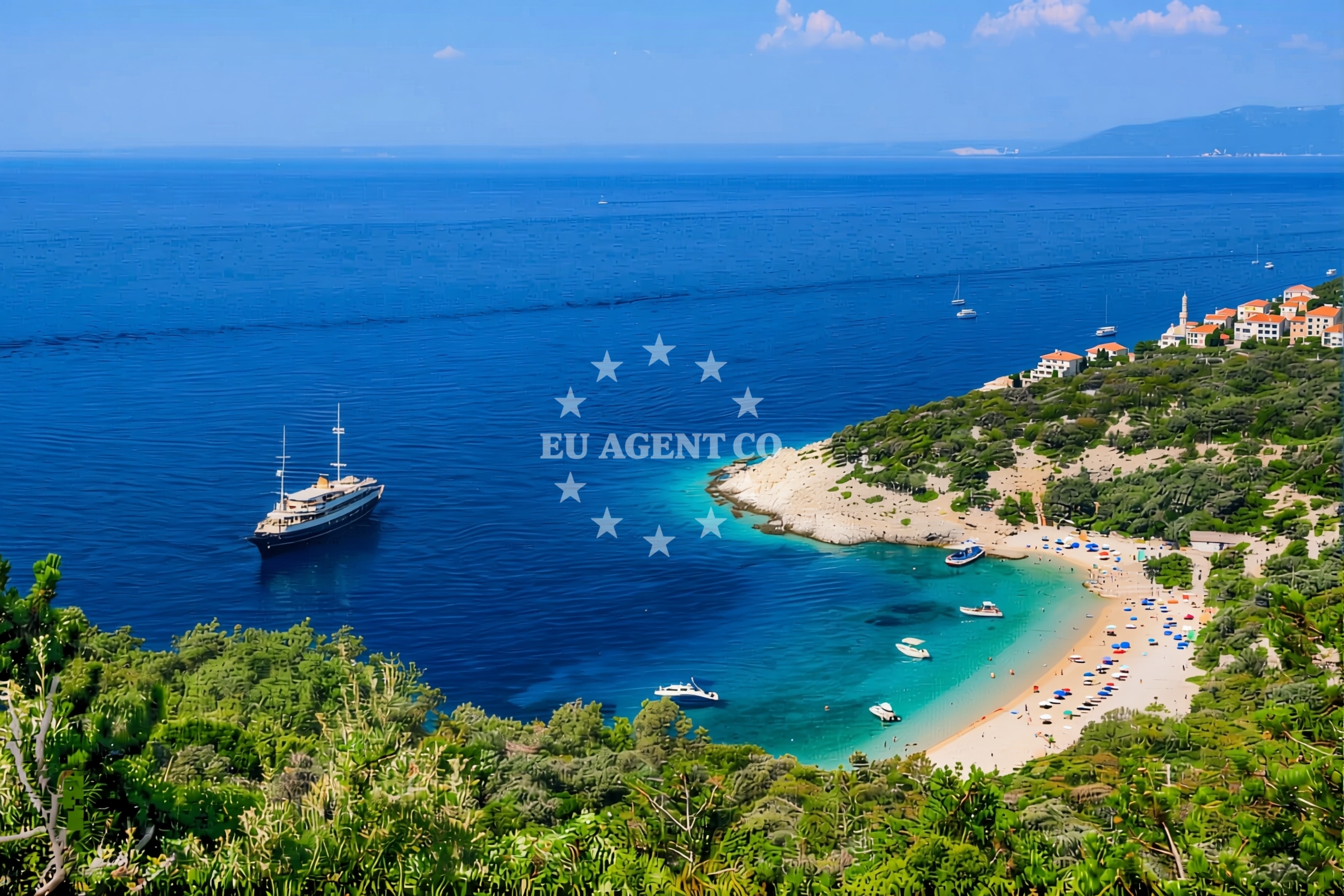 Pogled na Cres Beach, a nearby swimming spot on Cres Island