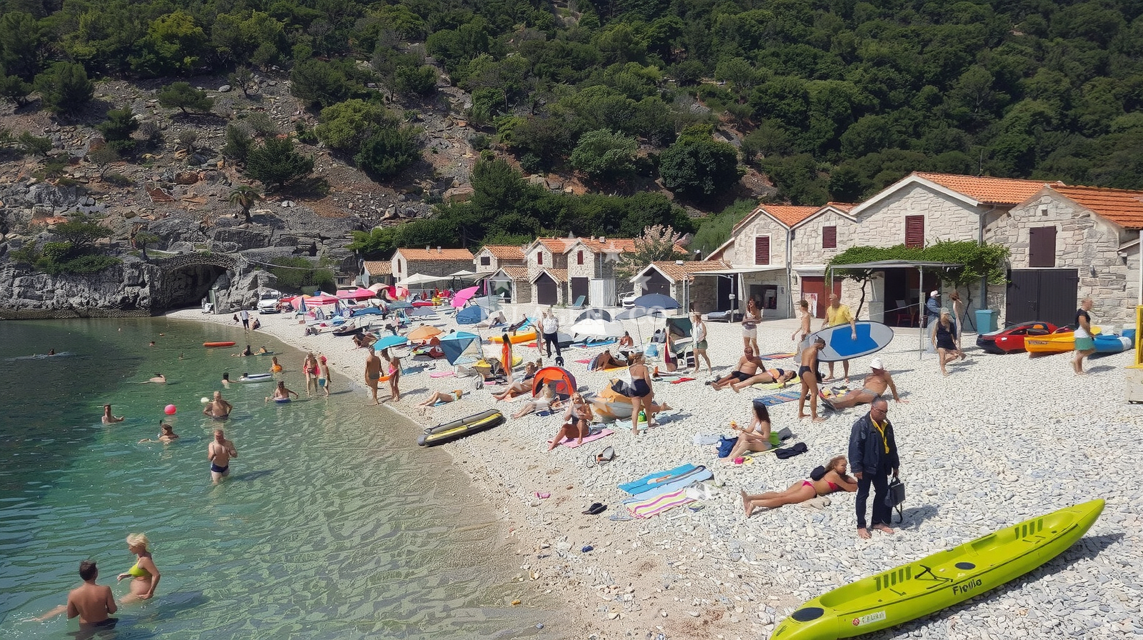 Anchorage in Beli, Cres, Croatia with calm waters and nearby Beli Beach