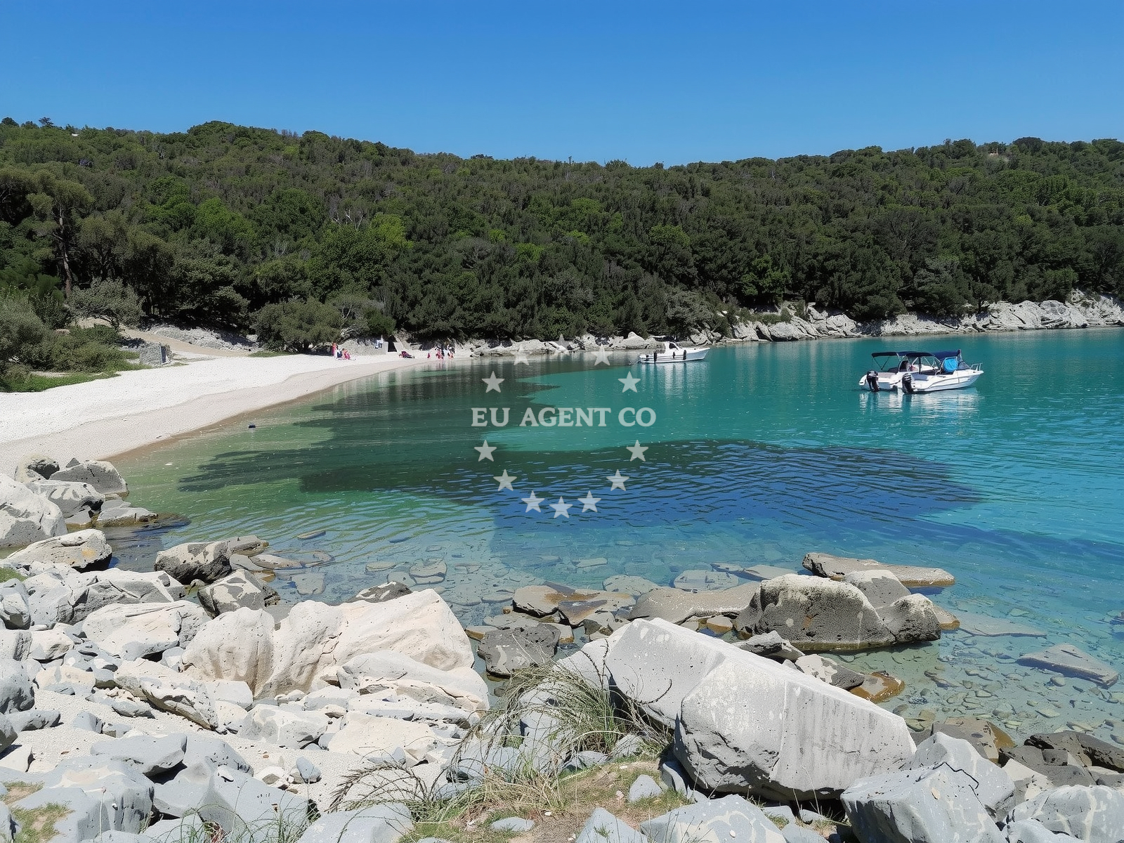 Approach and location view of Krušćica anchorage in Anchorage on the island Cres, Istria and Kvarner, Croatia photo 3