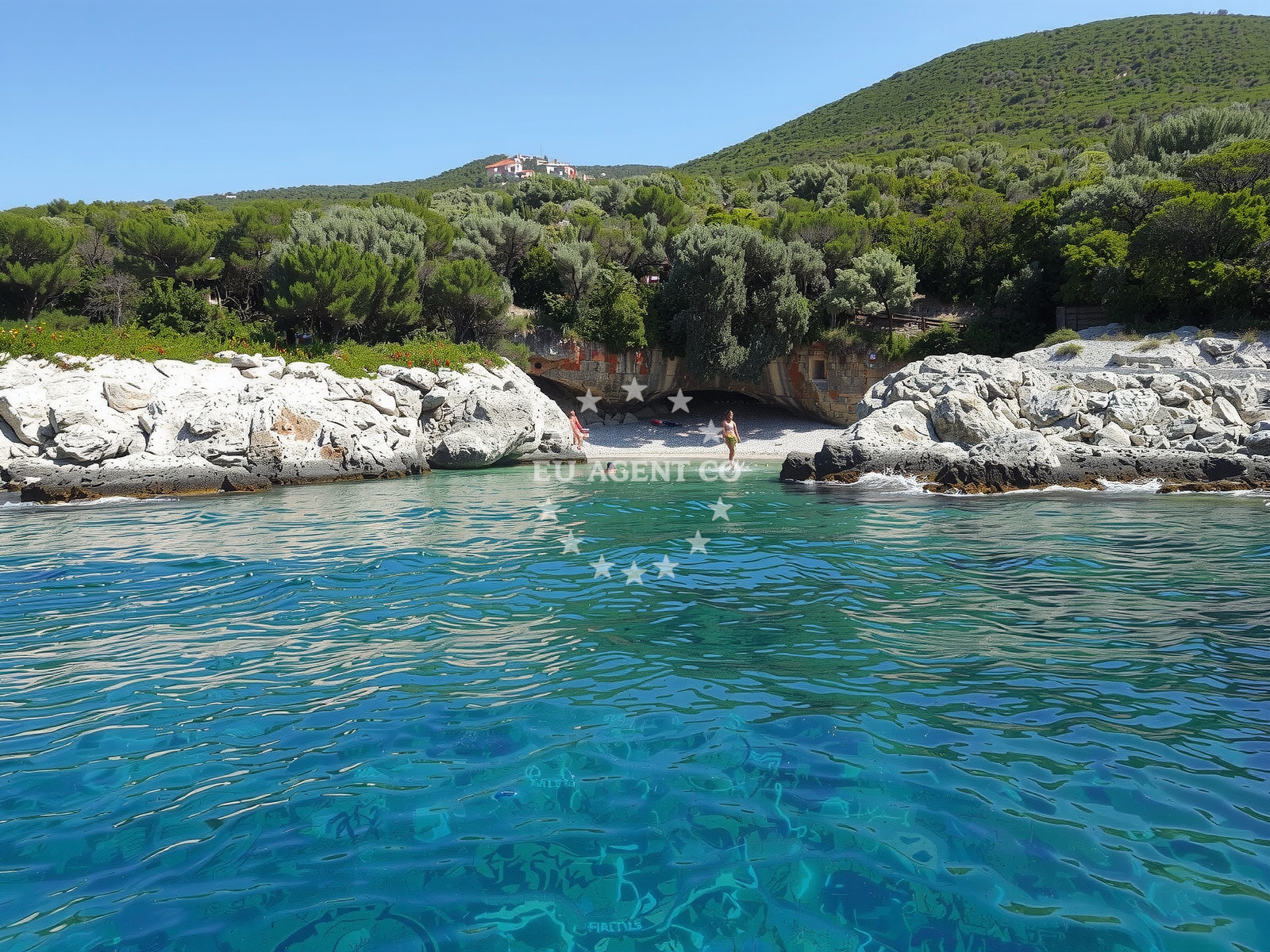 Elfik Beach near Martinscica anchorage on the island of Cres