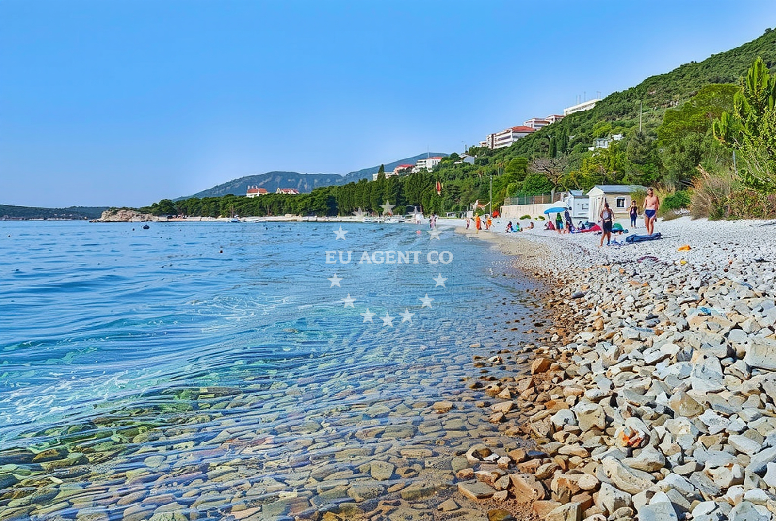 Anchorage in Martinscica, Cres, Croatia with calm waters and nearby Miholascica peninsula