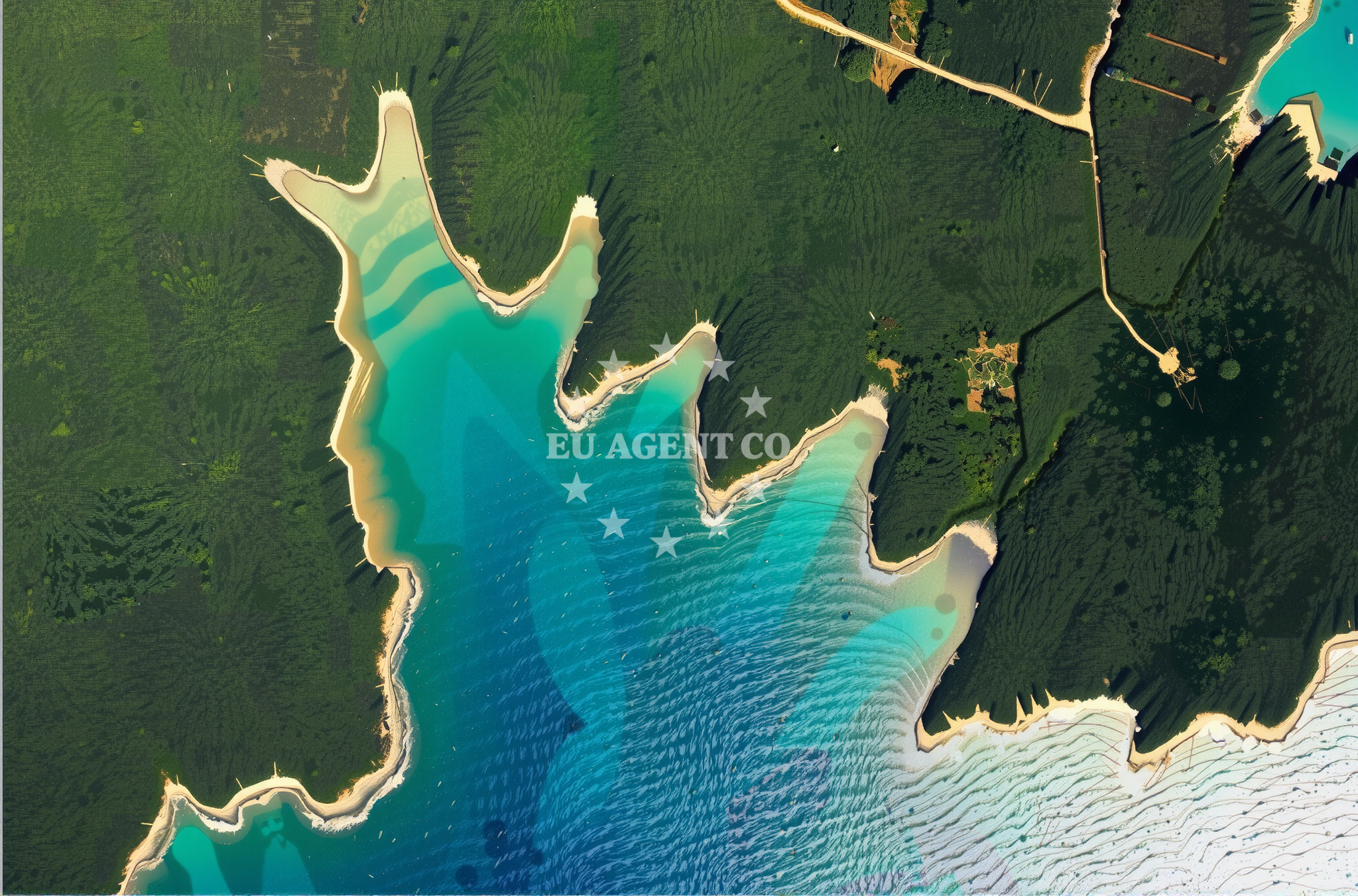 Anchorage in Punta Kriza, Cres, Croatia – calm waters with a small yacht anchored near the shore