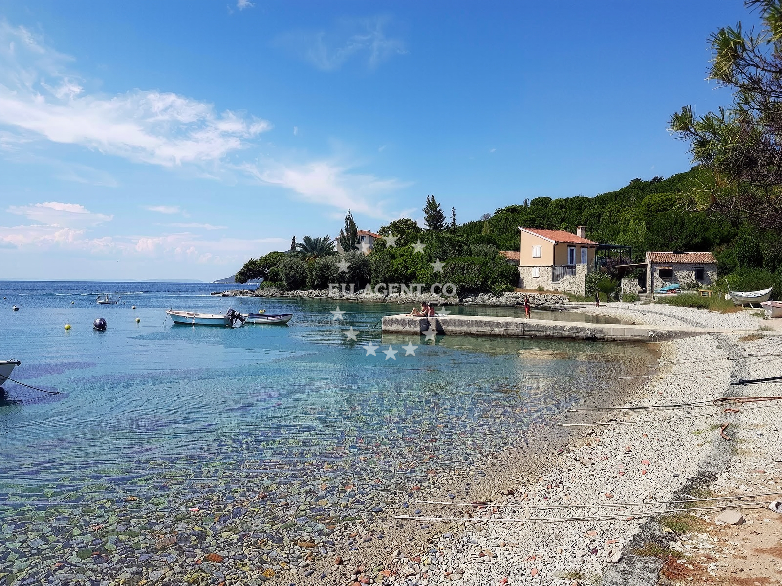 Sheltered anchorage in Stivan, Cres with clear waters and nearby Merascica beach
