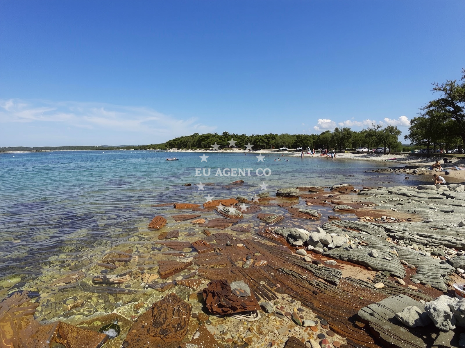 Sheltered anchorage in Crvar with calm waters and sand bottom