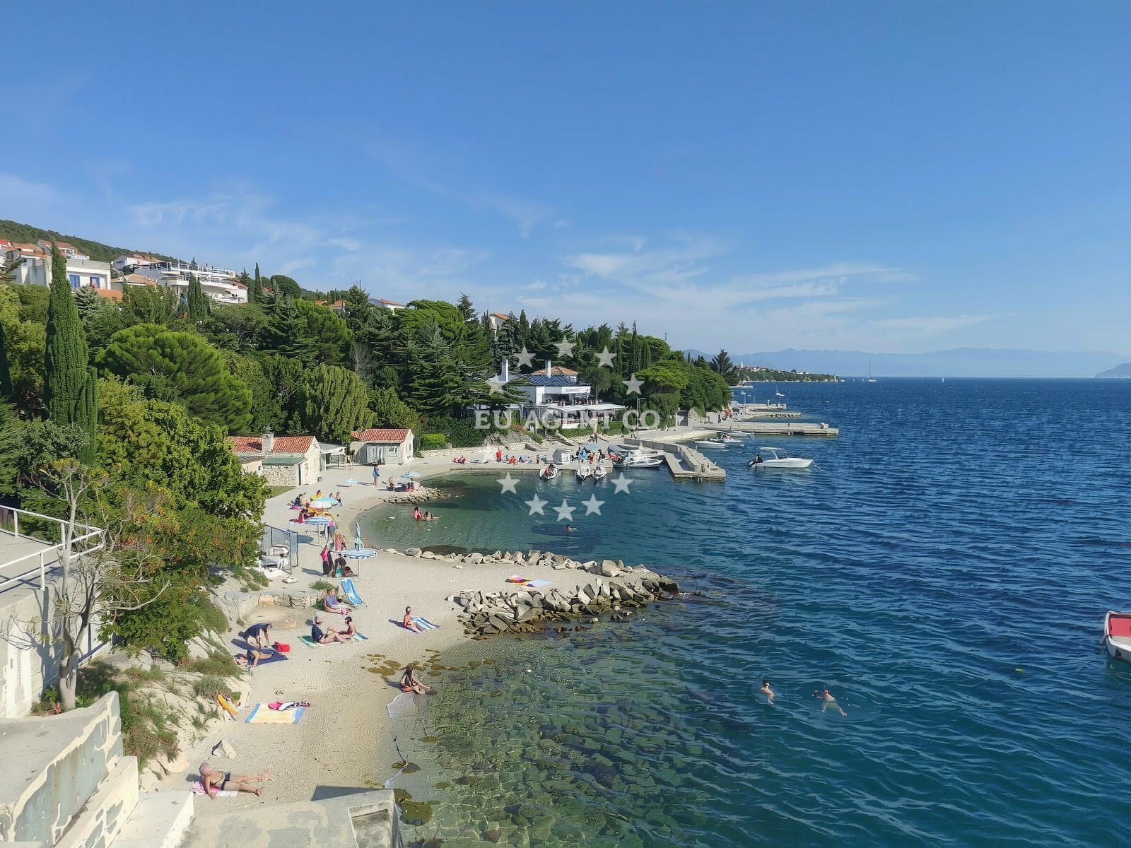 Anchorage in Dramalj, Croatia with boats moored in calm waters