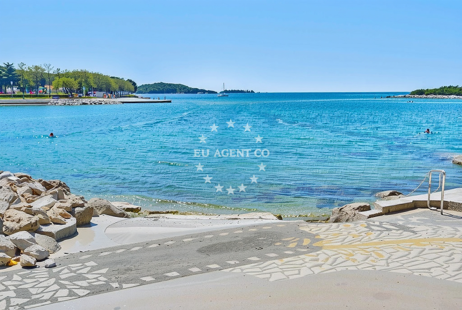 Valkanela Beach near Funtana anchorage, Vrsar, Croatia