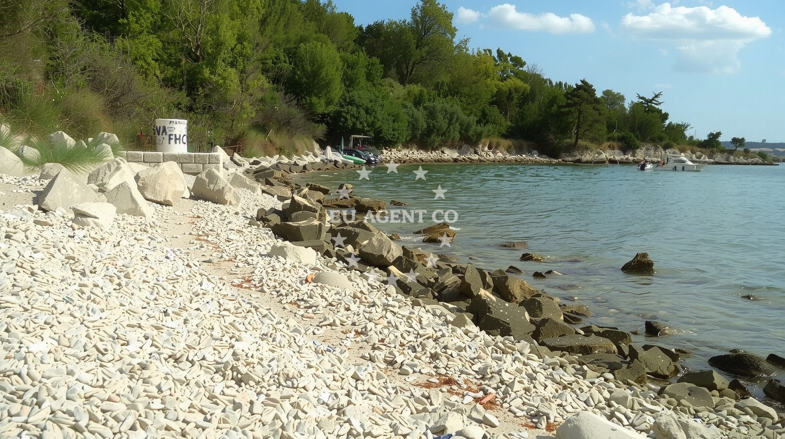 Jadranovo beach with clear blue waters and rocky shoreline