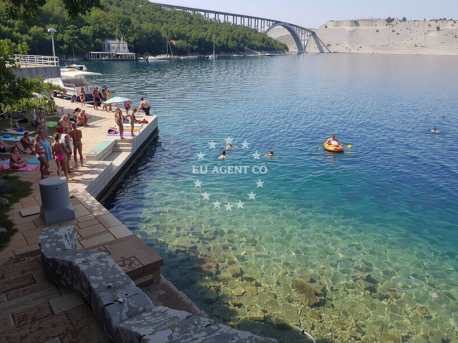 Percin village overlooking the Adriatic Sea