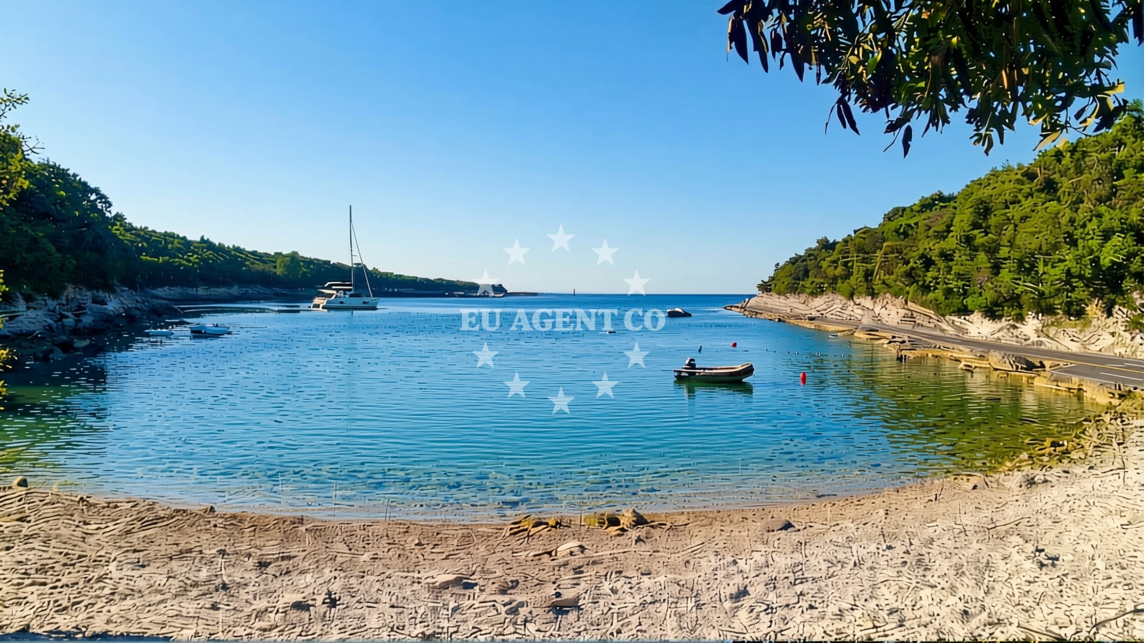 Sheltered cove near Kavran anchorage in the Kvarner Gulf