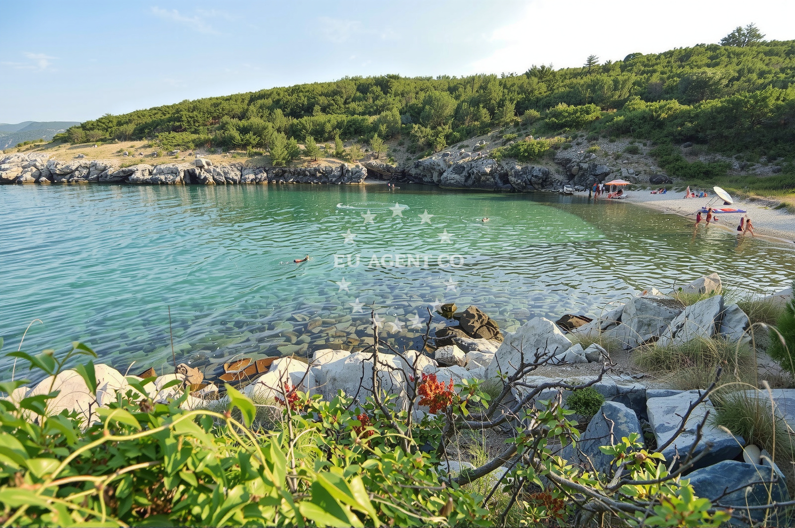 Anchorage on Krk Island with sandy seabed near Melska