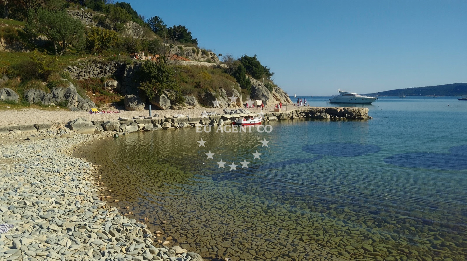 Anchorage on Krk Island B4B0, Croatia with calm waters and nearby Saint Juraj
