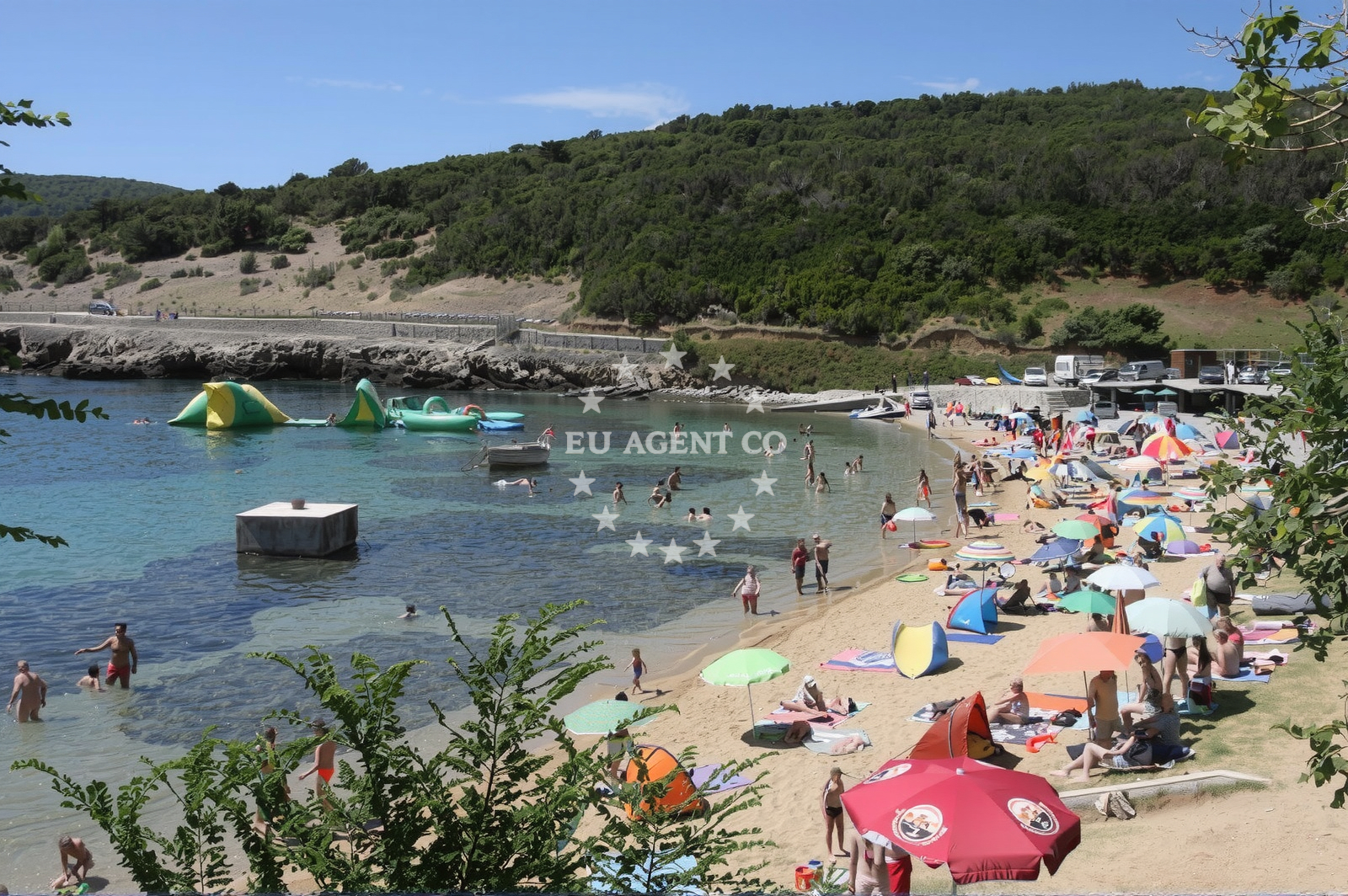 Risika Beach on Krk Island, Croatia with nearby anchorage