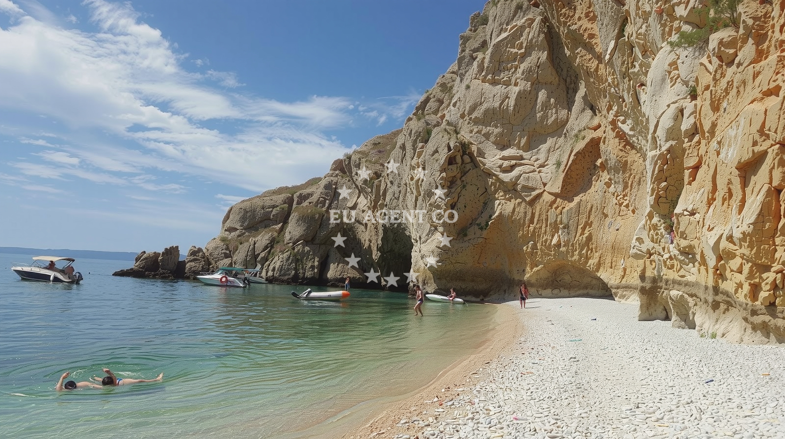 Stara Baška Beach on Krk Island, accessible from the anchorage