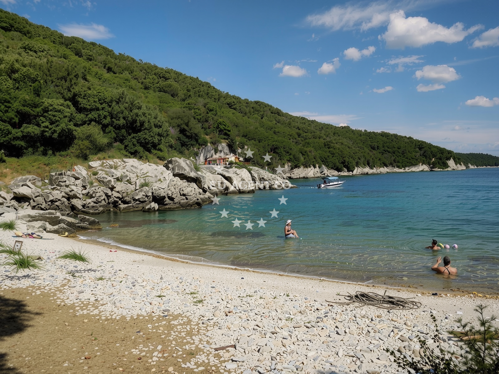 Anchorage on Krk Island near Lagdimor, Croatia