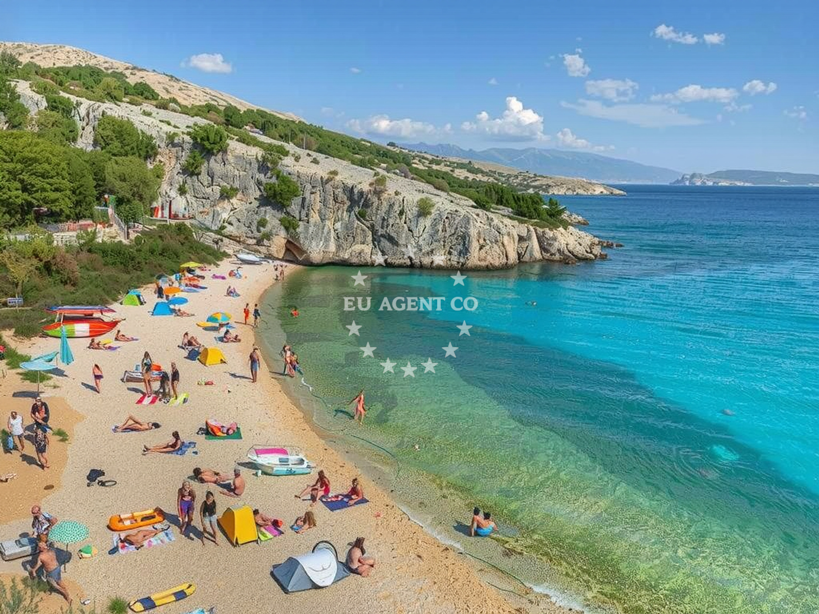 Anchorage on Krk Island, Croatia, near Draga with calm waters