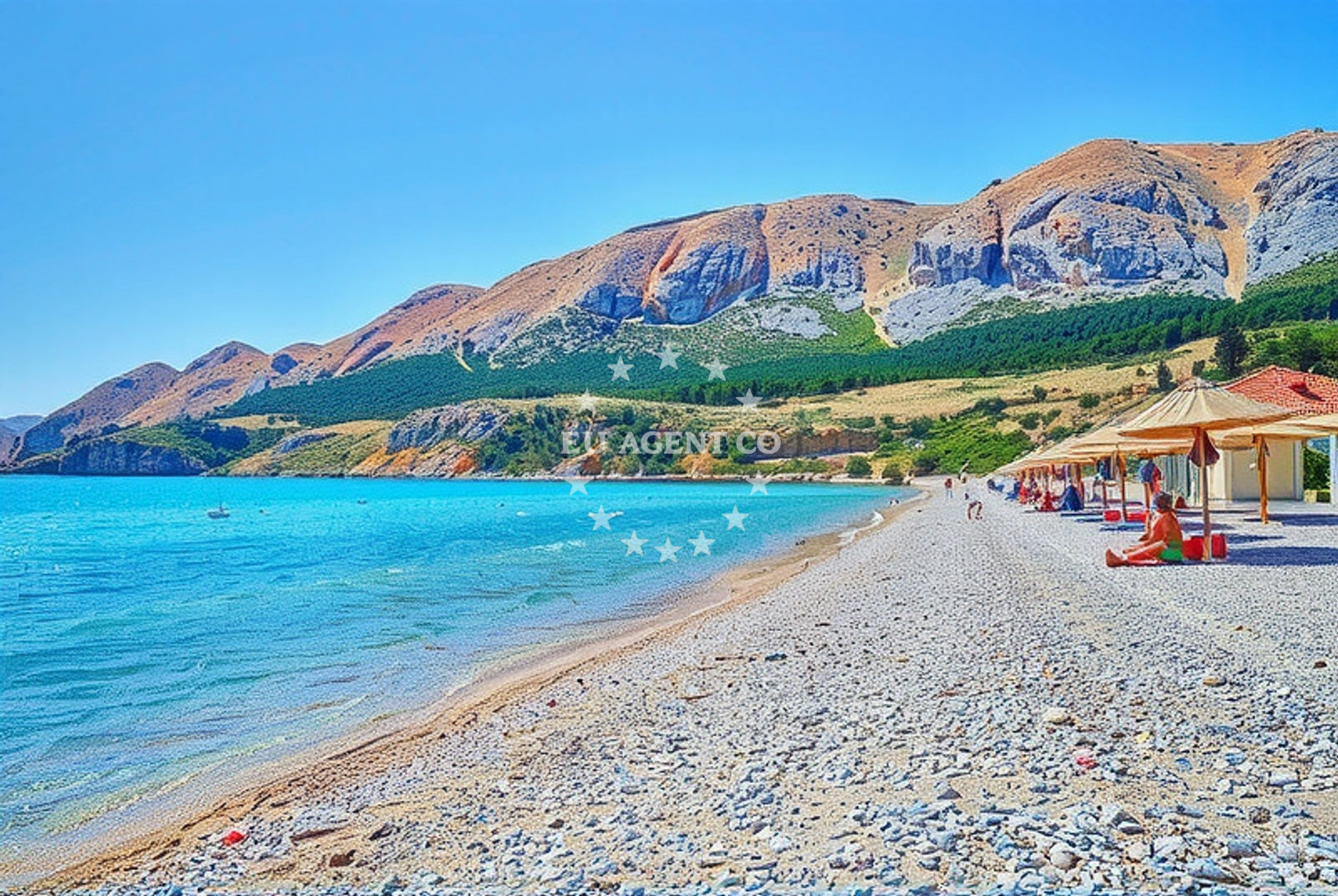 Baška village on the island of Krk, Croatia with traditional architecture